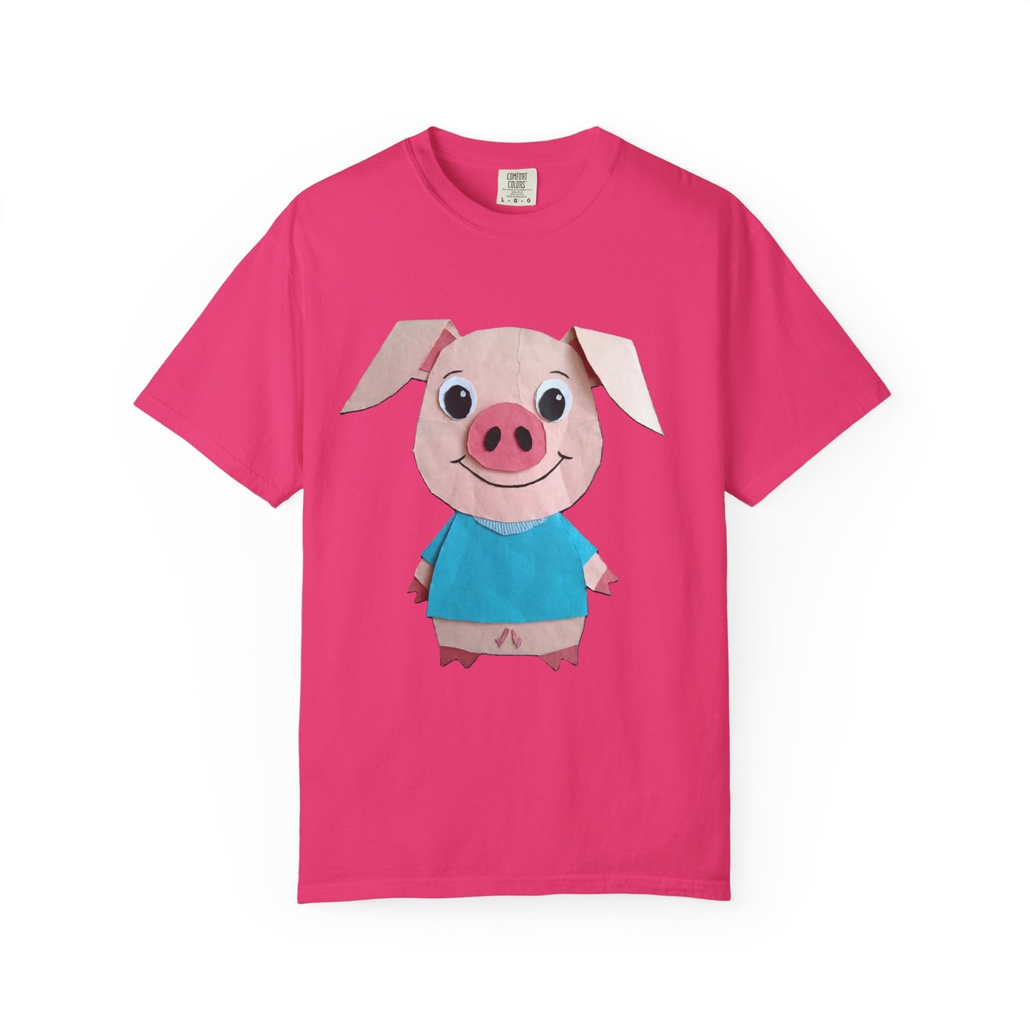 Cute Pig Character T-Shirt, Animal Lover Gift, Funny Graphic Tee, Casual Wear, Farm Themed Shirt