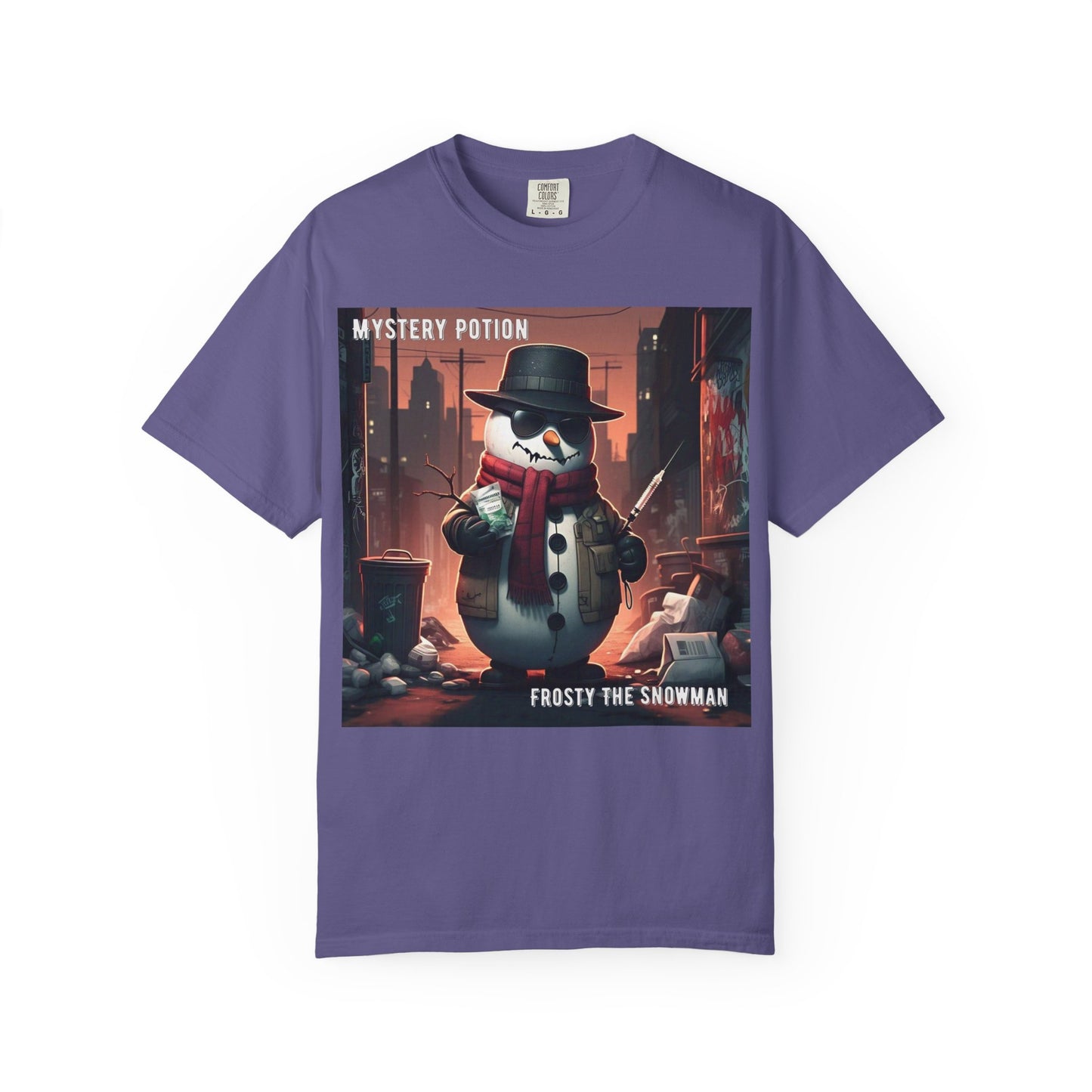 Frosty The Snowman by Mystery Potion, Parody T-Shirt | Unisex Holiday Tee, Winter Decoration, Gift for Christmas, Cozy Casual Style, Fun Snowman Design