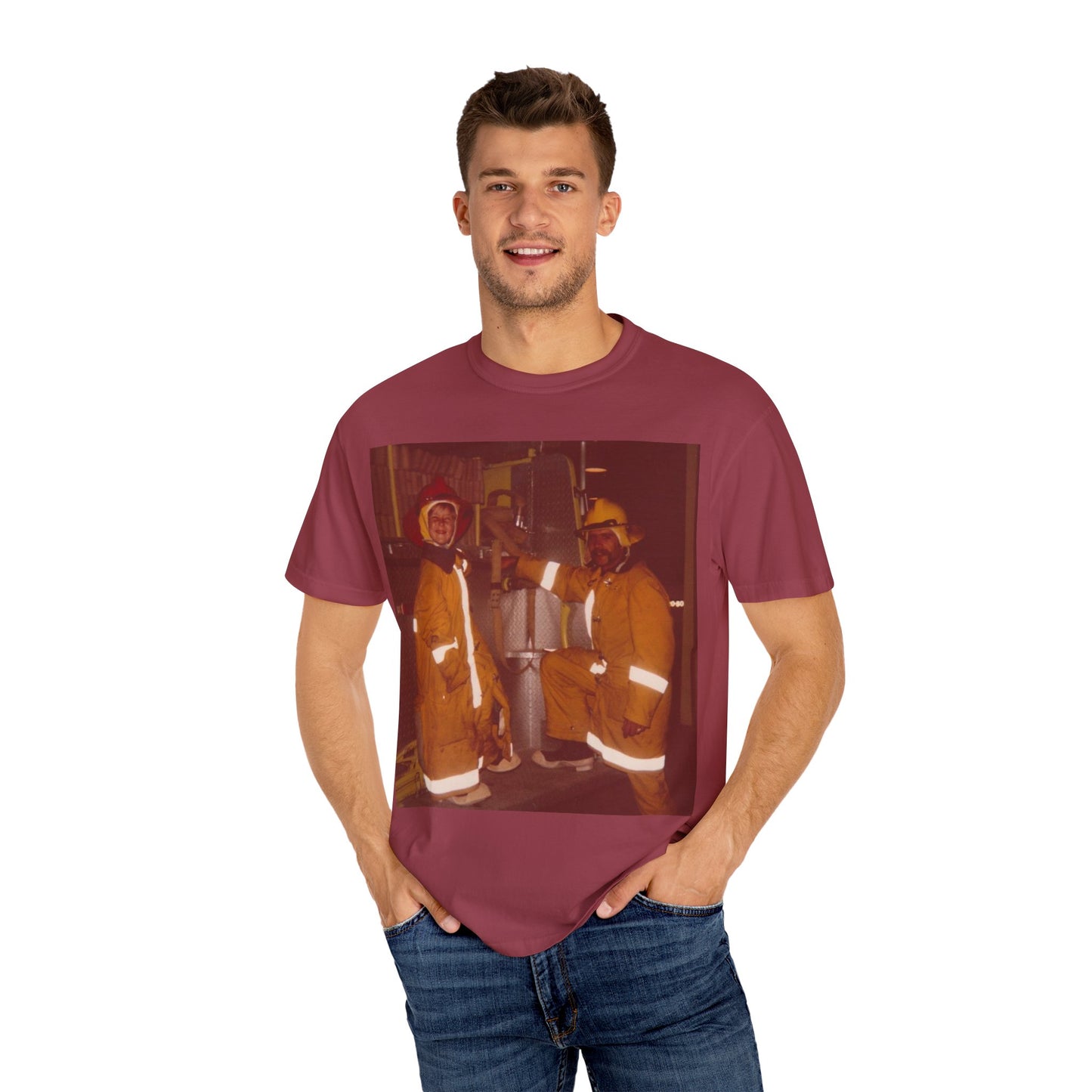 Vintage Firefighter T-Shirt, Unisex Garment-Dyed Tee, Retro Fire Rescue Shirt, Firefighter Gifts, Hero Tribute Apparel