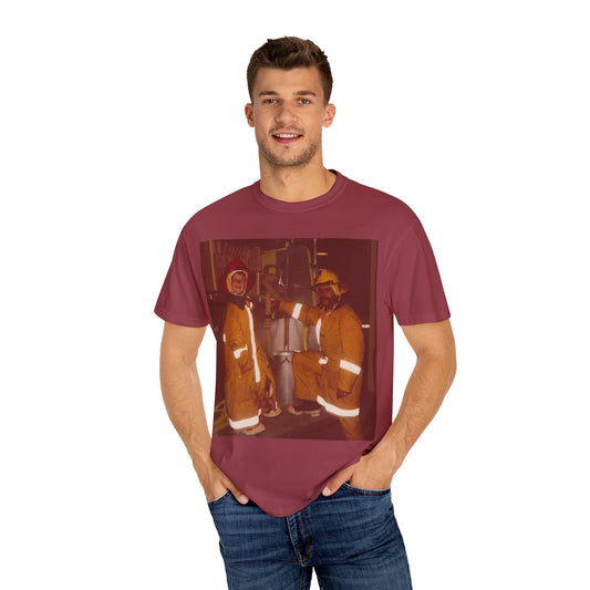 Vintage Firefighter T-Shirt, Unisex Garment-Dyed Tee, Retro Fire Rescue Shirt, Firefighter Gifts, Hero Tribute Apparel