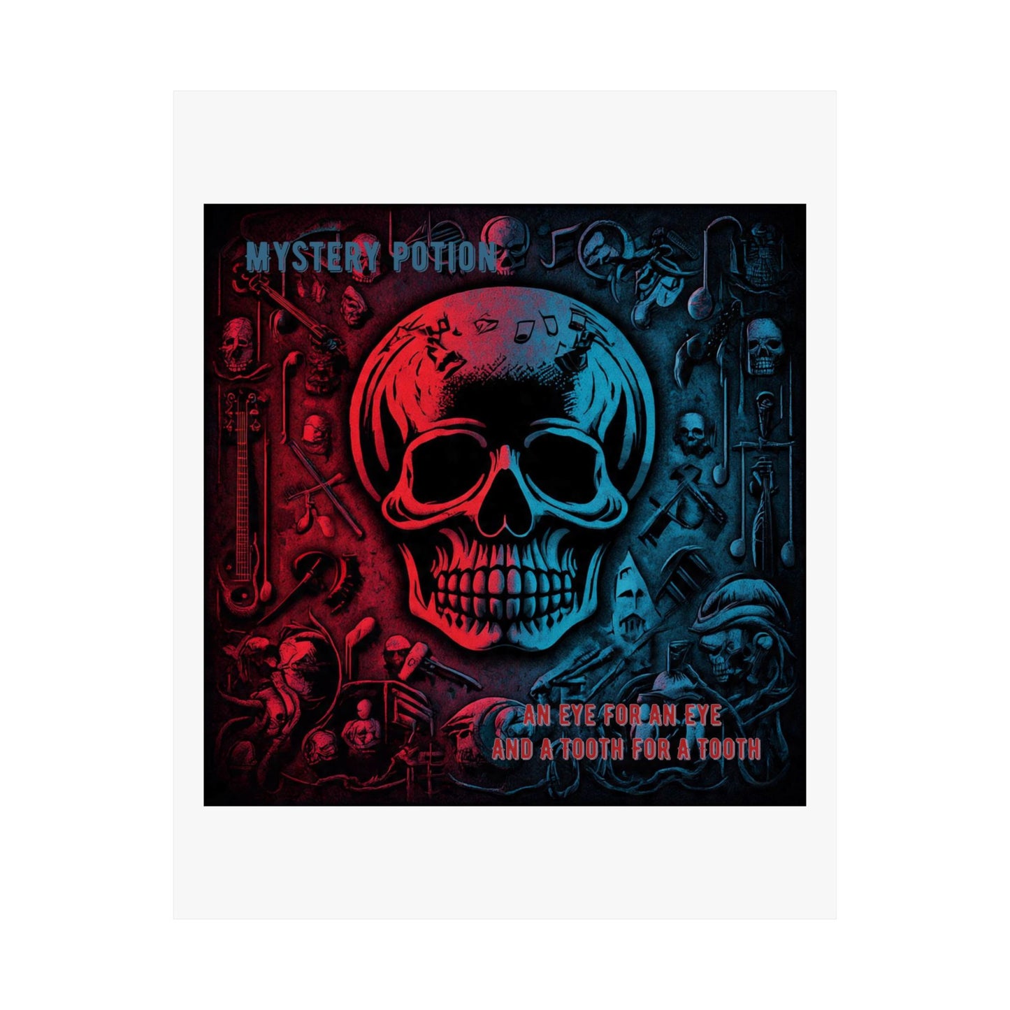 Mystical Skull Satin Poster, Edgy Art Print, Gothic Wall Decor, Unique Gift for Halloween, Dark Academia Aesthetic