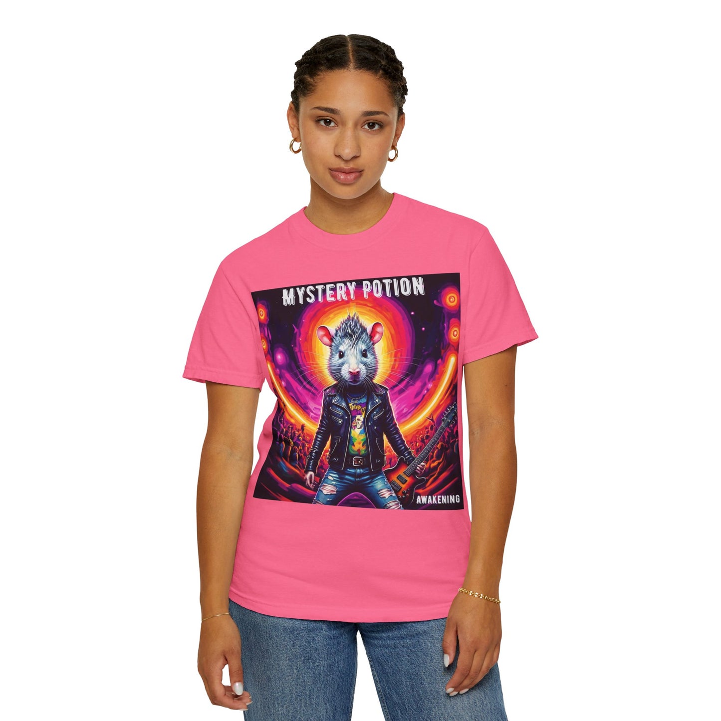 Mystical Hamster Graphic Tee | Unisex Edgy T-Shirt, Perfect for Festivals, Concerts, Gifts, Casual Wear, and Parties