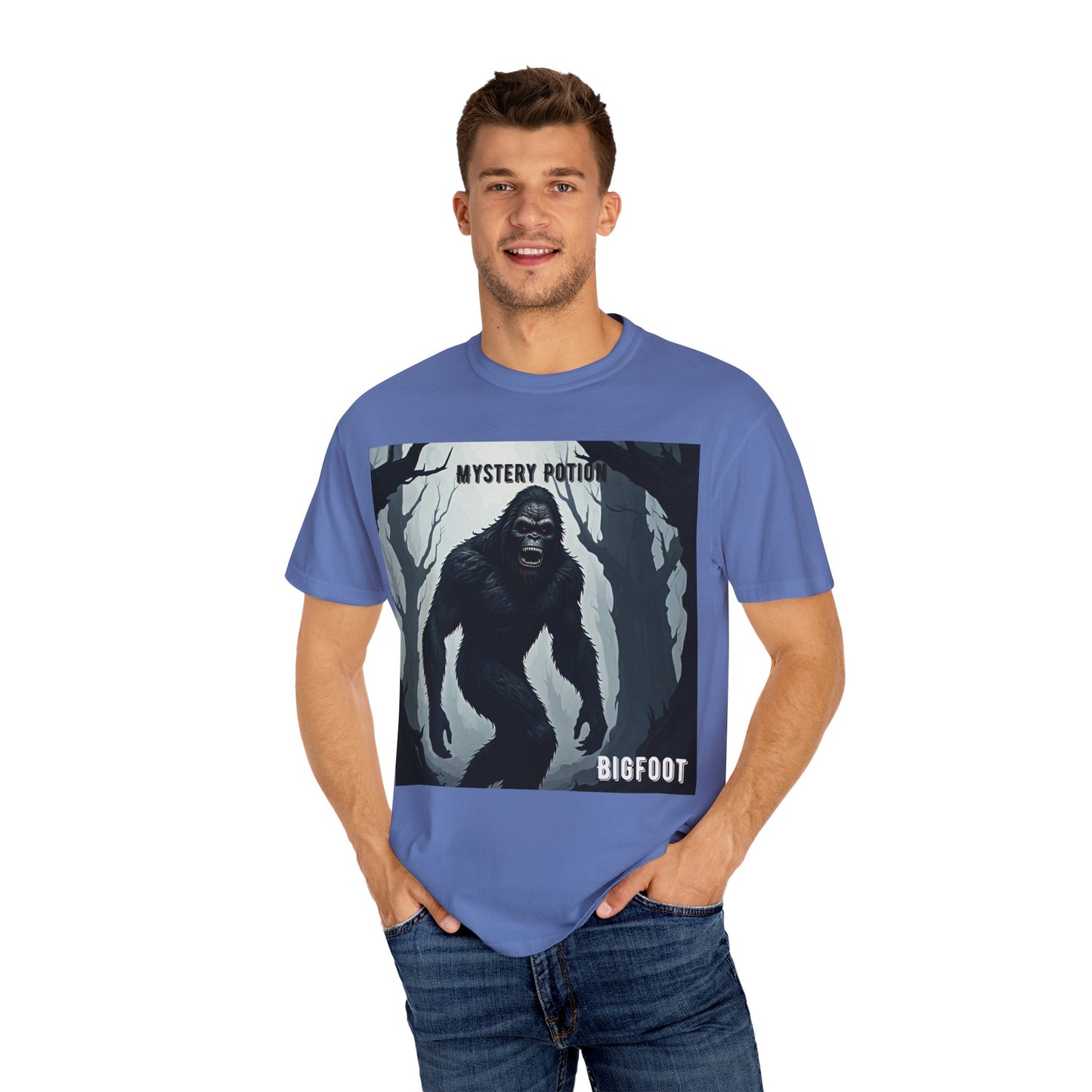 Bigfoot by Mystery Potion T-shirt, Unisex Statement Tee, Gift for Nature Lovers, Outdoor Adventure Shirt, Fun Graphic Tee