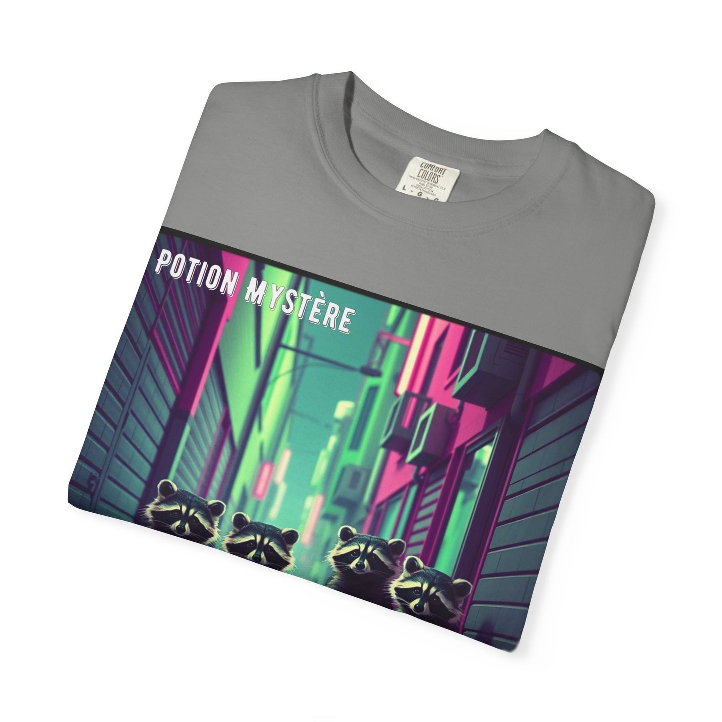 'On Est Né Pour Des Ti Pains' par Potion Mystère, Racoons Graphic Tee for Nature Lovers, Unisex Shirt for Pop Punk Song, Gift for Gamers, Casual Wear, Eco-Friendly Apparel