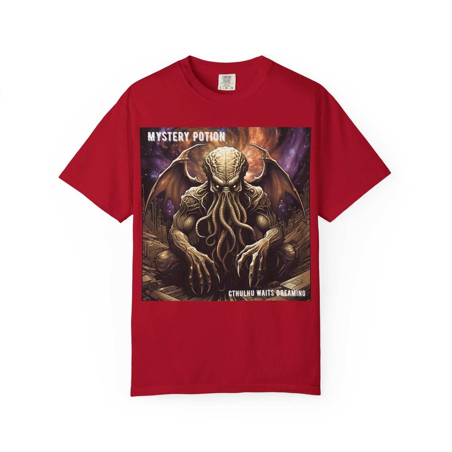 Mystery Potion Unisex T-Shirt, Cthulhu Inspired Tee, Gothic Apparel, Witchy Clothing, Halloween Outfit, Fantasy Fan Gift