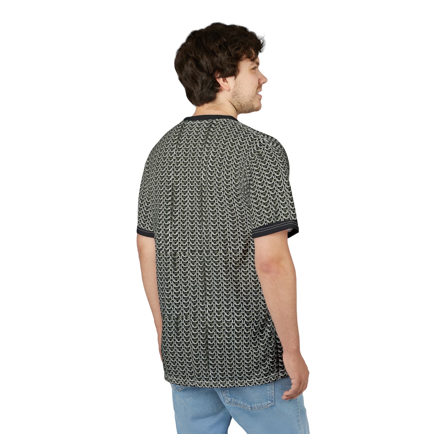 Chain Mail Style Unisex Cut & Sew Tee | Trendy Casual Wear, Unique Graphic Tee, Gift for Him/Her, Everyday Comfort, Perfect for Festivals