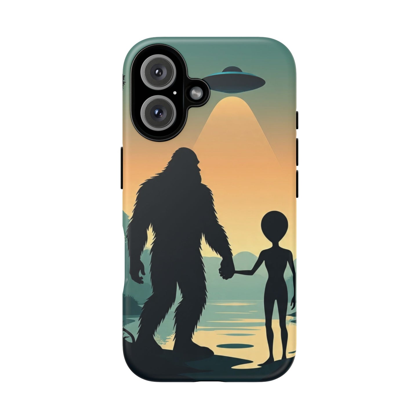 Bigfoot Alien Phone Case, Unique Tough Phone Cover, Gift for UFO Lovers, Geeky Phone Accessory, Adventure Phone Protector