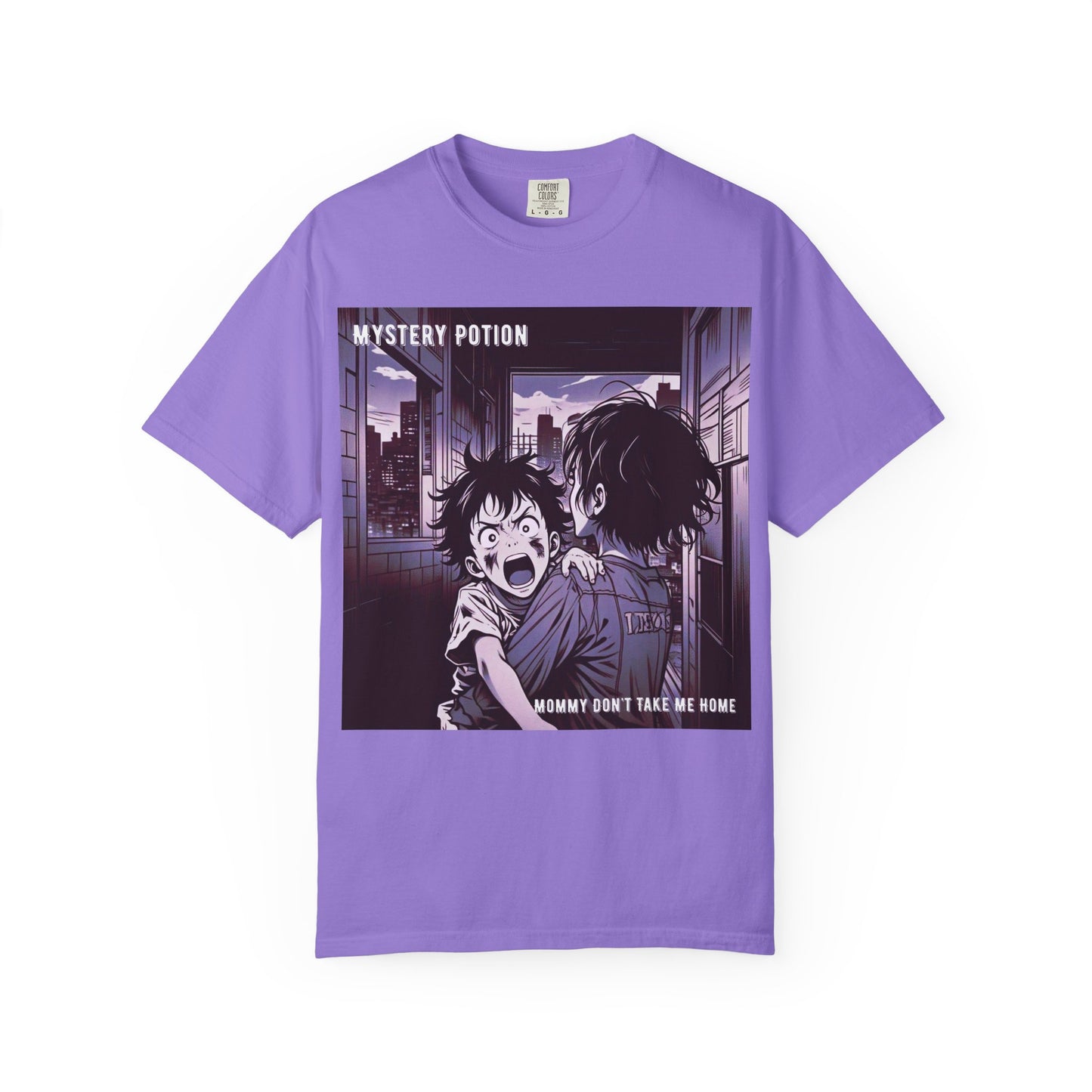 'Mommy Don't Take Me Home' by Mystery Potion, Unisex T-Shirt – Anime Graphic Tee, Casual Wear, Gift for Teens, Pop Culture Apparel, Unique Graphic Tee