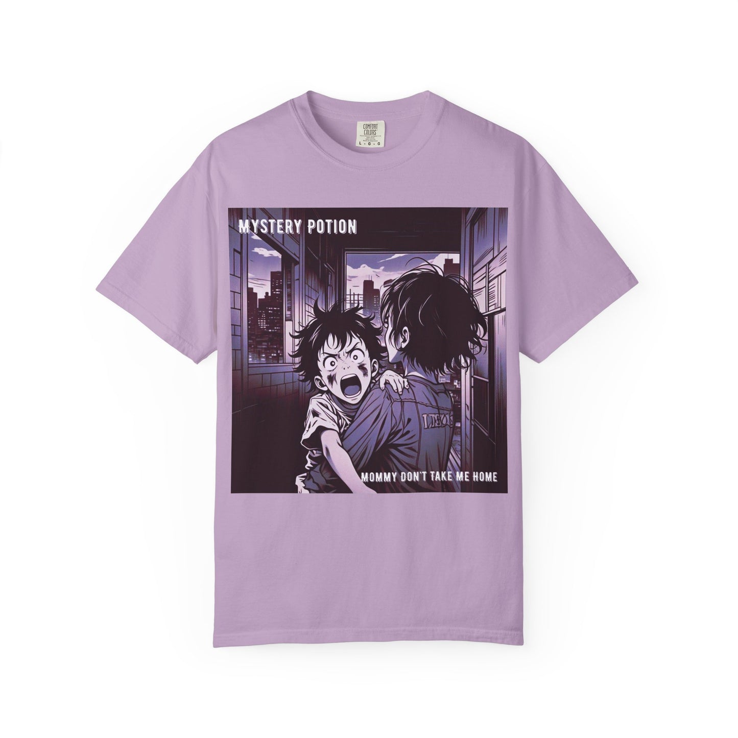 'Mommy Don't Take Me Home' by Mystery Potion, Unisex T-Shirt – Anime Graphic Tee, Casual Wear, Gift for Teens, Pop Culture Apparel, Unique Graphic Tee