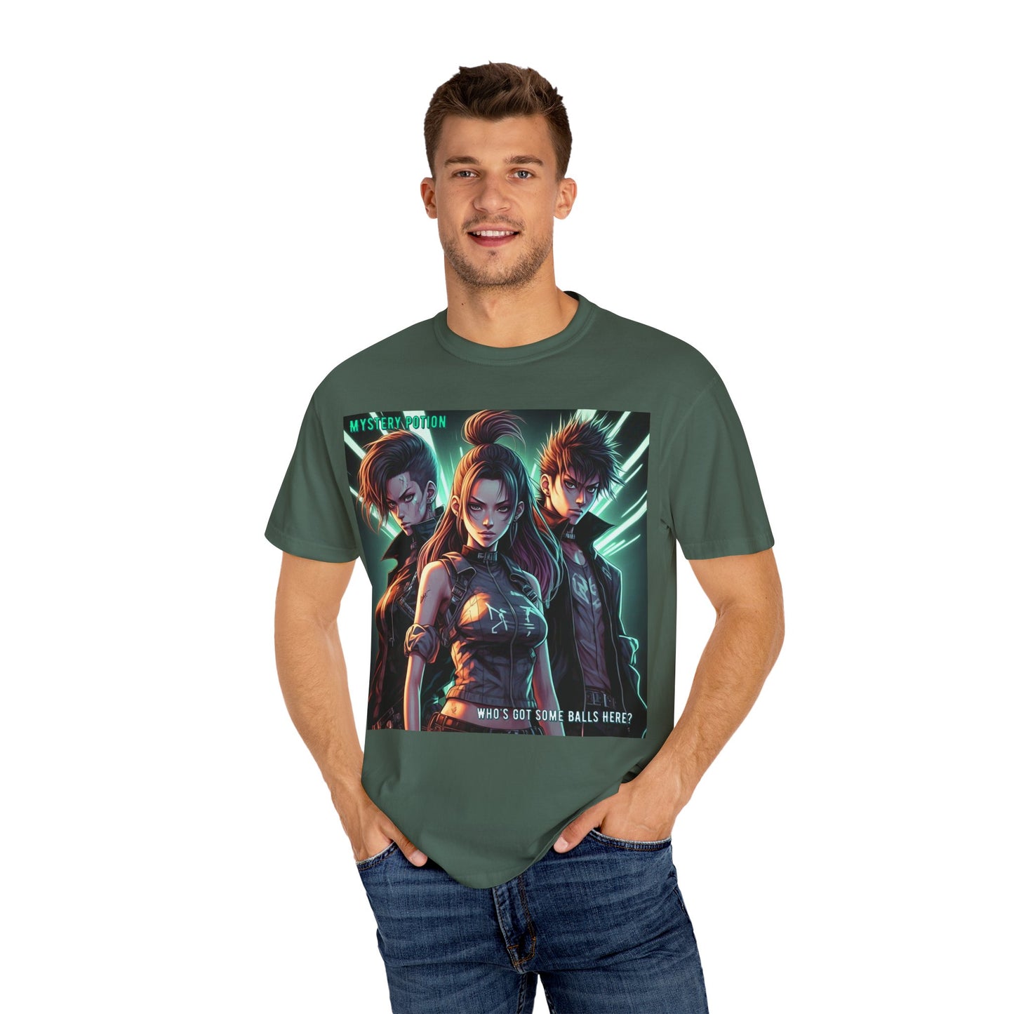 'Who's Got Some Balls Here?' by Mystery Potion, Unisex Graphic Tee, Trendy Gamer T-shirt, Anime Inspired Shirt, Gift for Him/Her, Casual Fashion