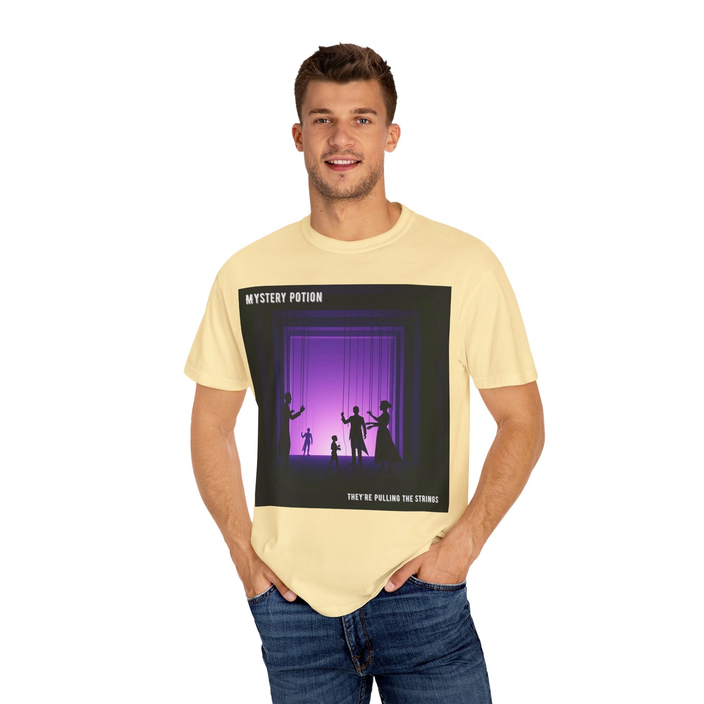 'They're Pulling the Strings' by Mystery Potion, Unisex T-Shirt - Playful Graphic Tee for Creative Souls, Perfect for a Fun Night Out, Gift for Art Lovers, Casual Wear, [...]