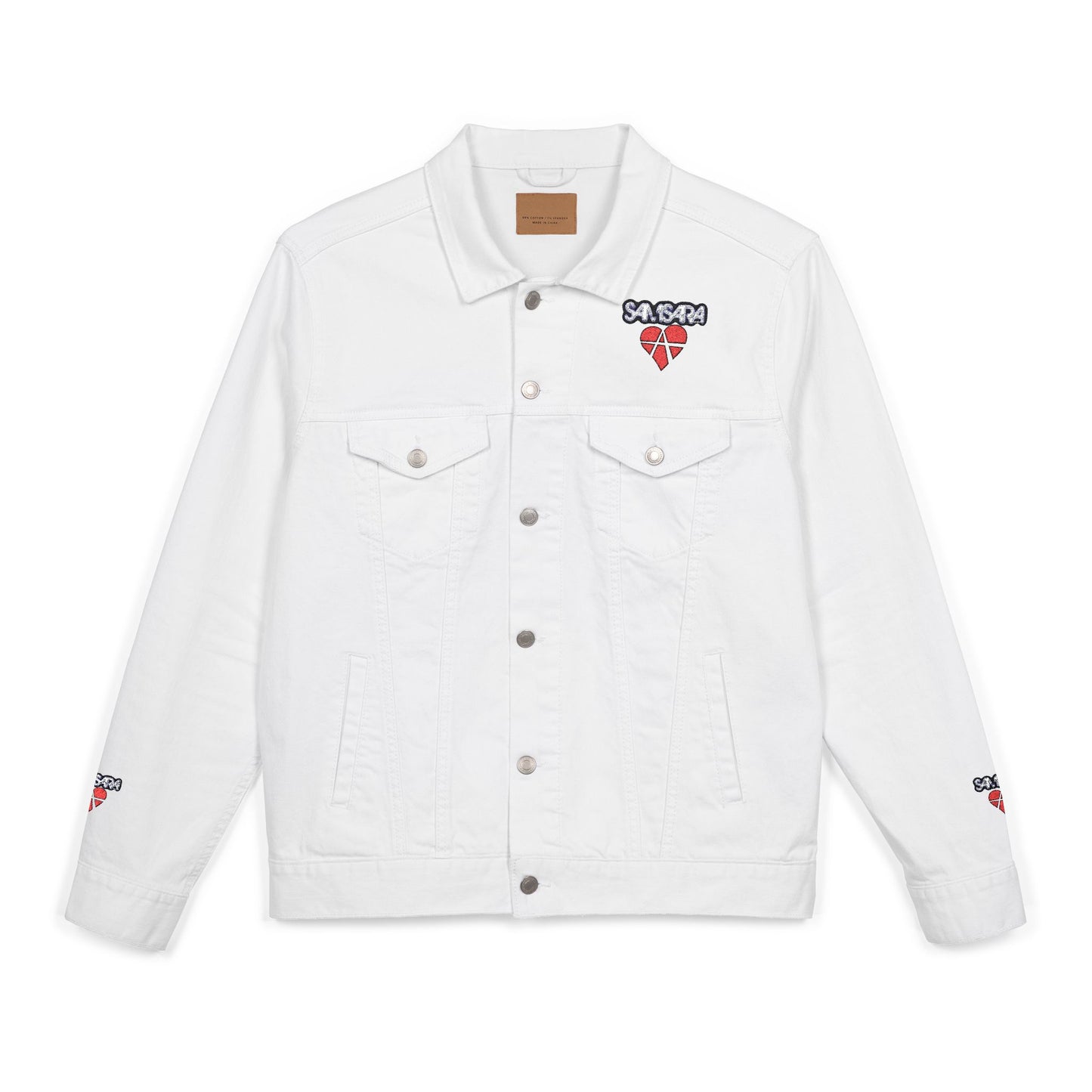 SAMSARA Rocks Stylish Unisex Embroidered Denim Jacket | Trendy Casual Wear, Street Style, Unique Gift, Layering Essential, Everyday Fashion