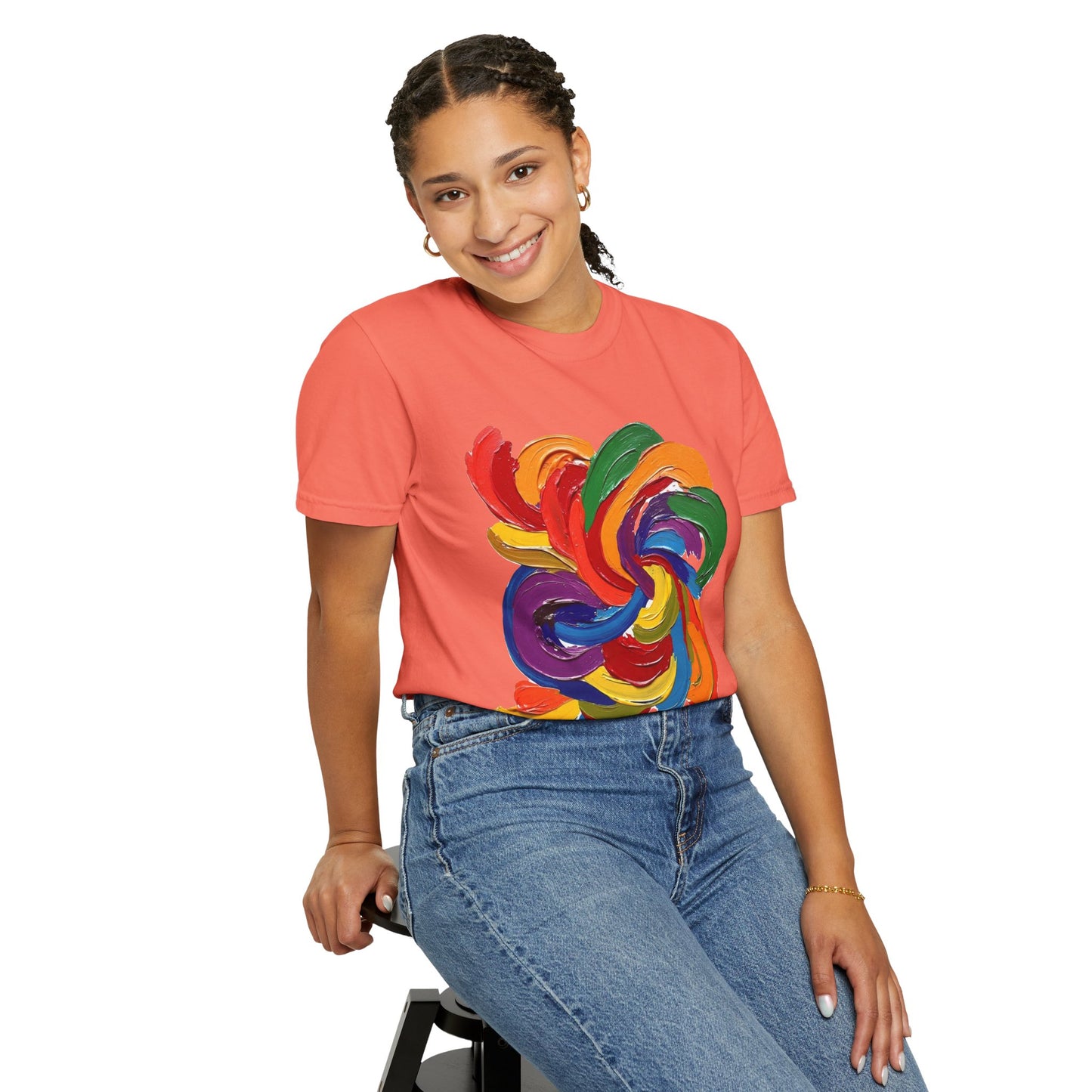 Colorful Swirl Unisex T-Shirt, Vibrant Art Tee, Casual Wear, Gift for Artists, Statement Shirt, Summer Outfit