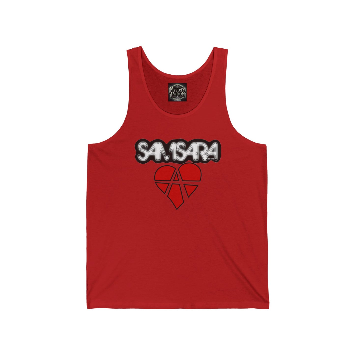 Samsara Rocks Love Anarchy Unisex Jersey Tank - Perfect for Concerts, Festivals, Music Lovers, Summer Wear, Casual Outings