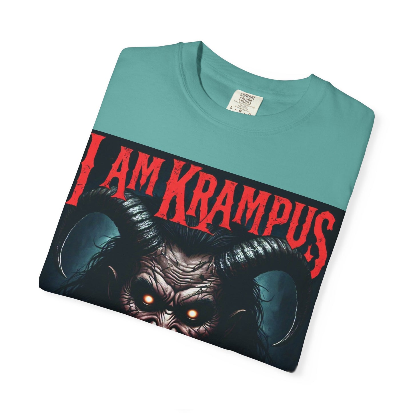 I Am Krampus Unisex Garment-Dyed T-Shirt | Spooky Graphic Tee for Christmas Horror Fans, Gifts, Party Wear, Festival Attire