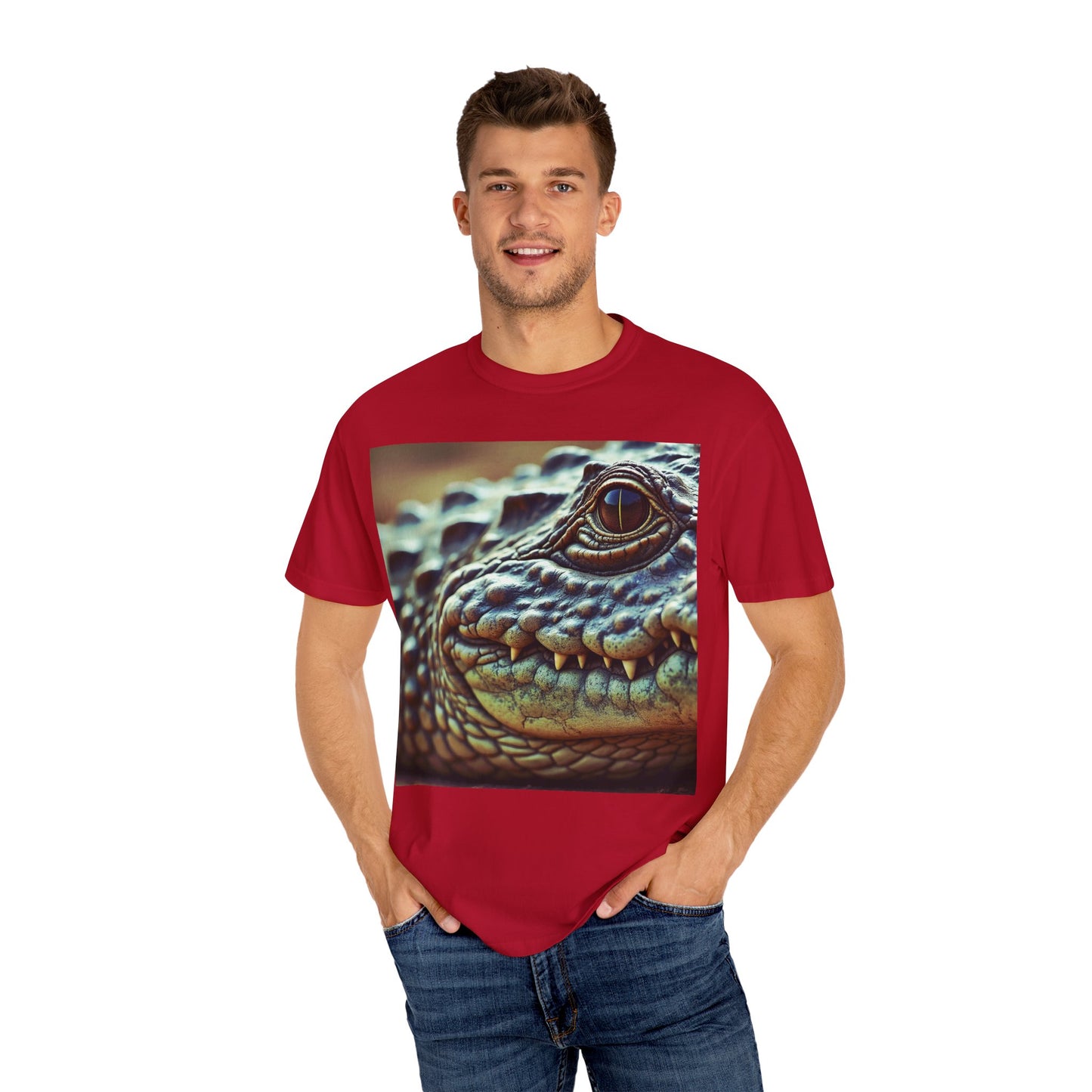 Aligator Unisex Garment-Dyed T-Shirt with Lizard Design, Cool Animal Tee for Nature Lovers, Gift for Her, Him, Birthday, Outdoor Enthusiasts