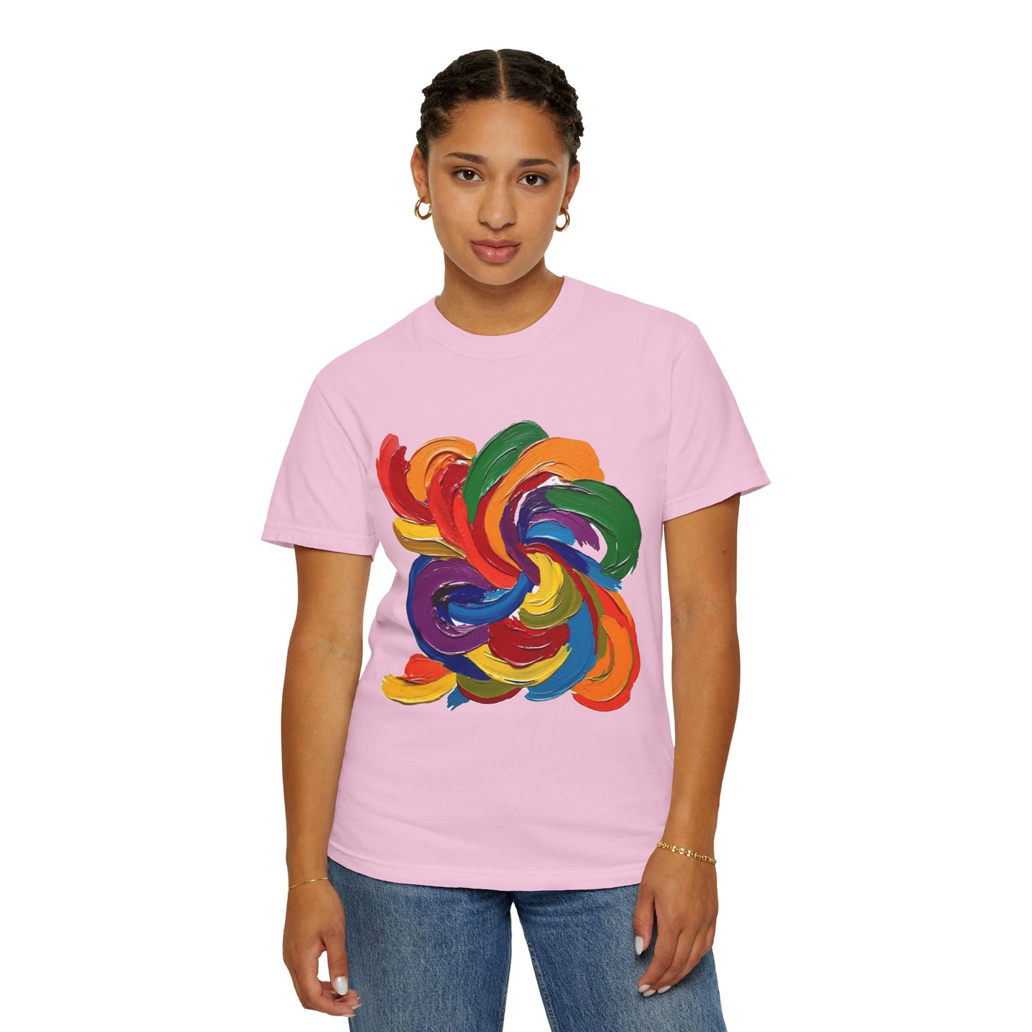 Colorful Swirl Unisex T-Shirt, Vibrant Art Tee, Casual Wear, Gift for Artists, Statement Shirt, Summer Outfit