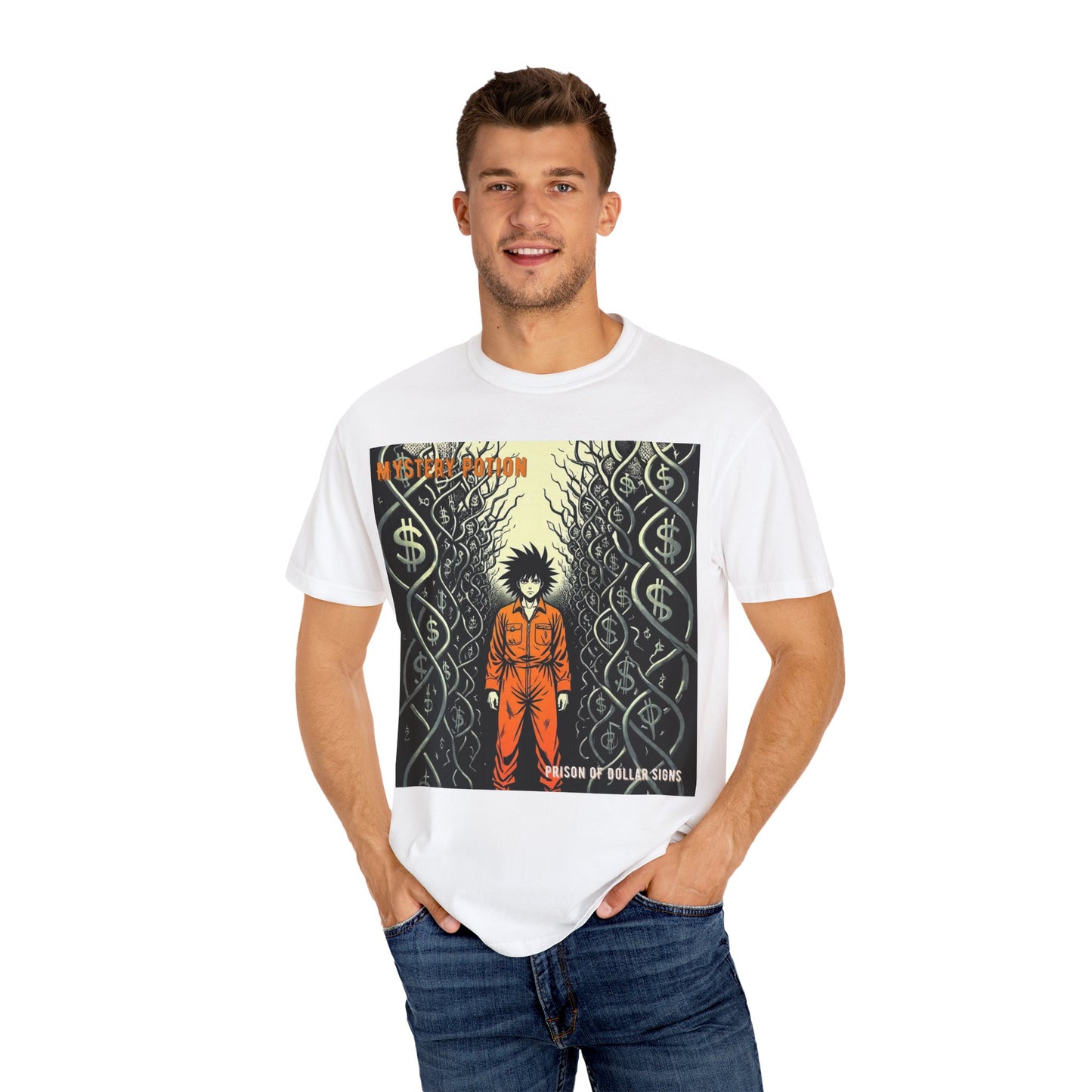 'Prison of Dollar Signs' by GOAT of Goth, Street Art Inspired Unisex T-Shirt, Cool Graphic Tee, Casual Wear, Hip Hop Fashion, Gift for Art Lovers, Unique Style