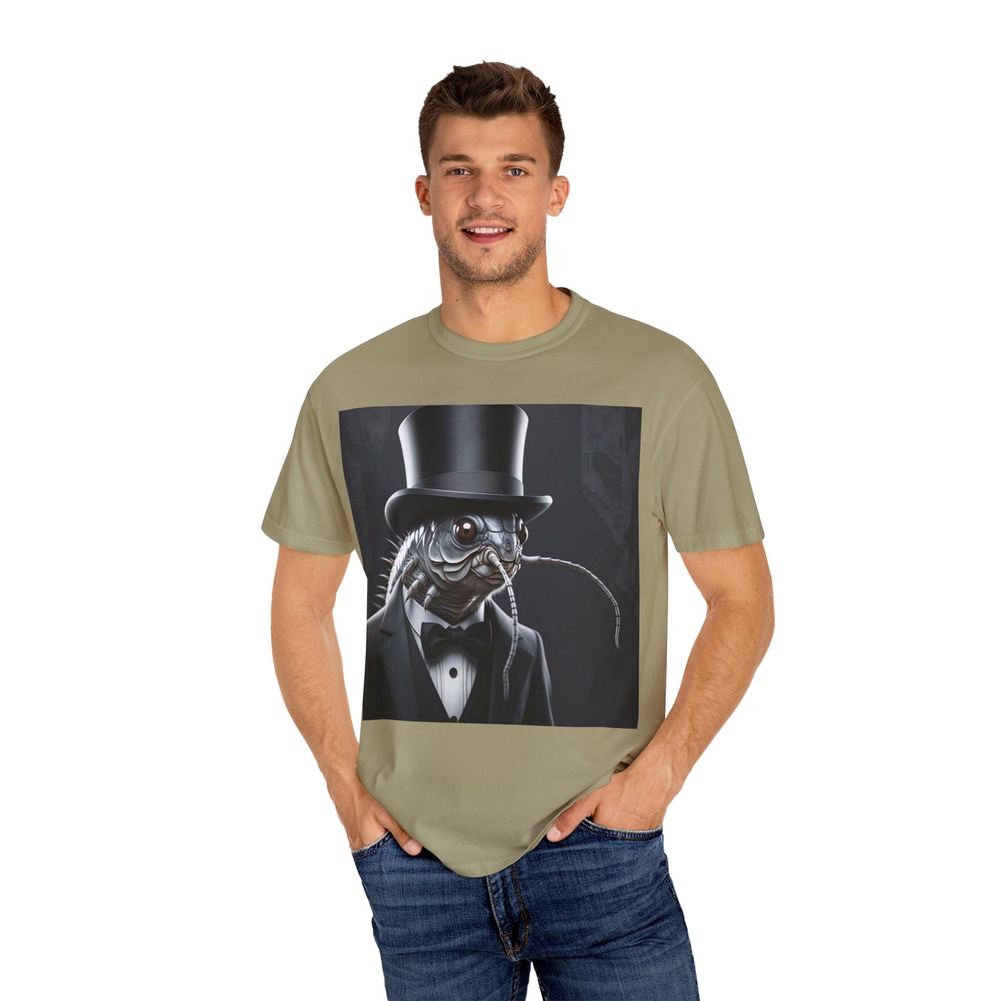 Whimsical Silver Fish Gentleman T-shirt | Fun Gift for Aquatic Lovers, Unique Humor Shirt, Casual Wear, Creative Outfit