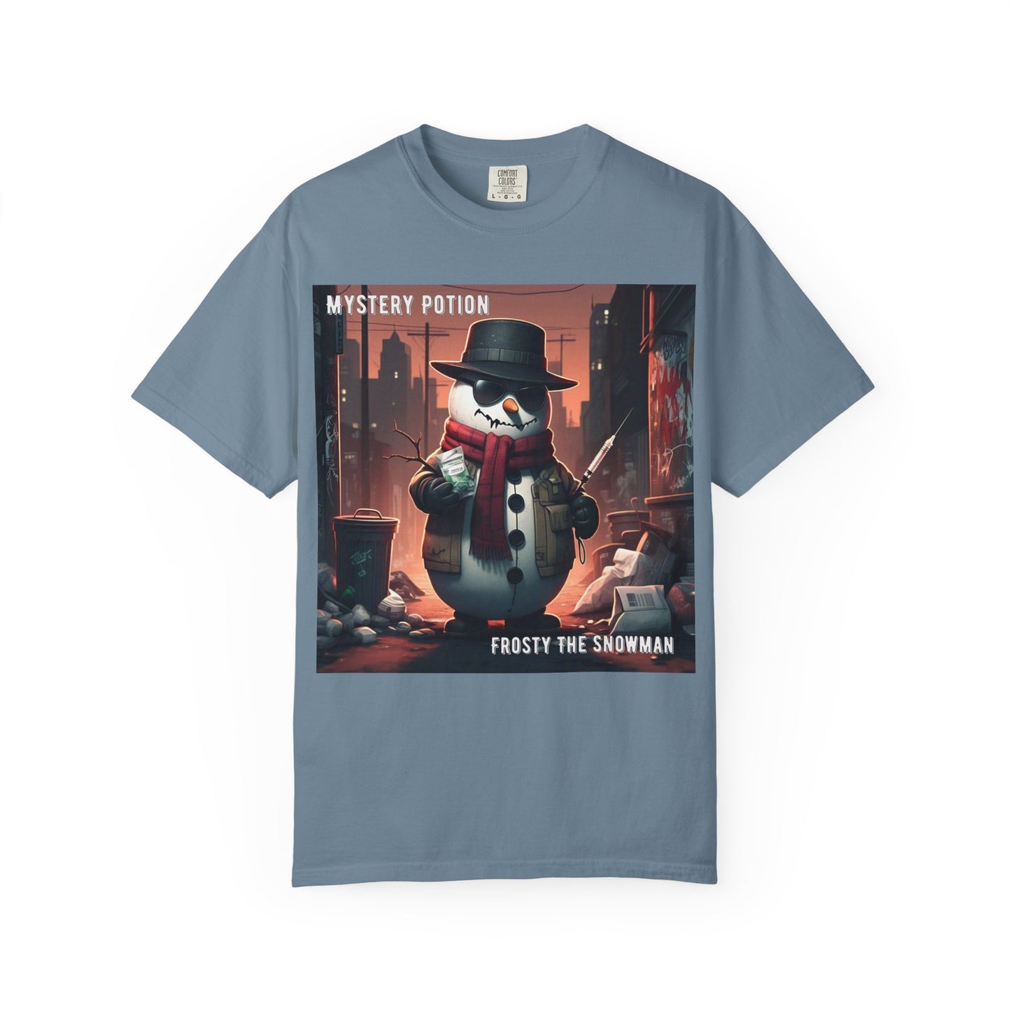 Frosty The Snowman by Mystery Potion, Parody T-Shirt | Unisex Holiday Tee, Winter Decoration, Gift for Christmas, Cozy Casual Style, Fun Snowman Design