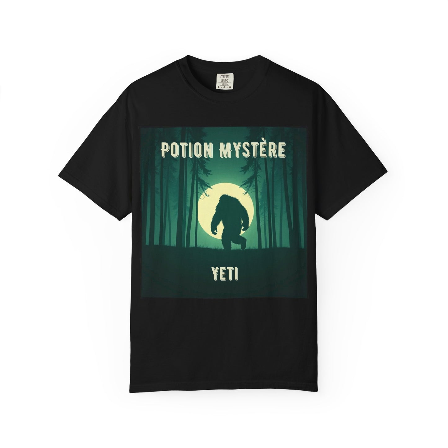 'Yeti' par Potion Mystère, Mysterious Yeti T-Shirt, Unisex Graphic Tee, Adventure Apparel, Gift for Explorers, Nature-Inspired Clothing for Sasquatch Lovers