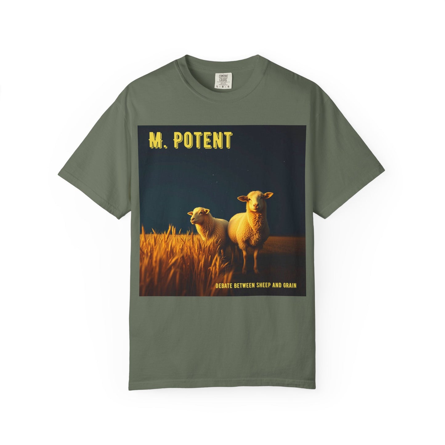Debate Between Sheep and Grain by M. Potent, Sheep Graphic T-Shirt, Unisex Fashion Top, Farm Life Tee, Gift for Animal Lovers, Casual Everyday Wear