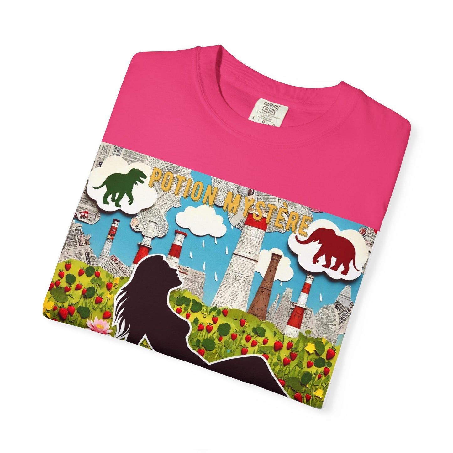 'Pour Que La Nature Humaine Envahisse' par Potion Mystère, Nature-Inspired Collage Unisex T-Shirt, Eco-Friendly Tee, Vibrant Graphic Tee, Relaxed Fit Shirt, Summer Casual Wear, Gift for Nature Lovers, Grebo Rock