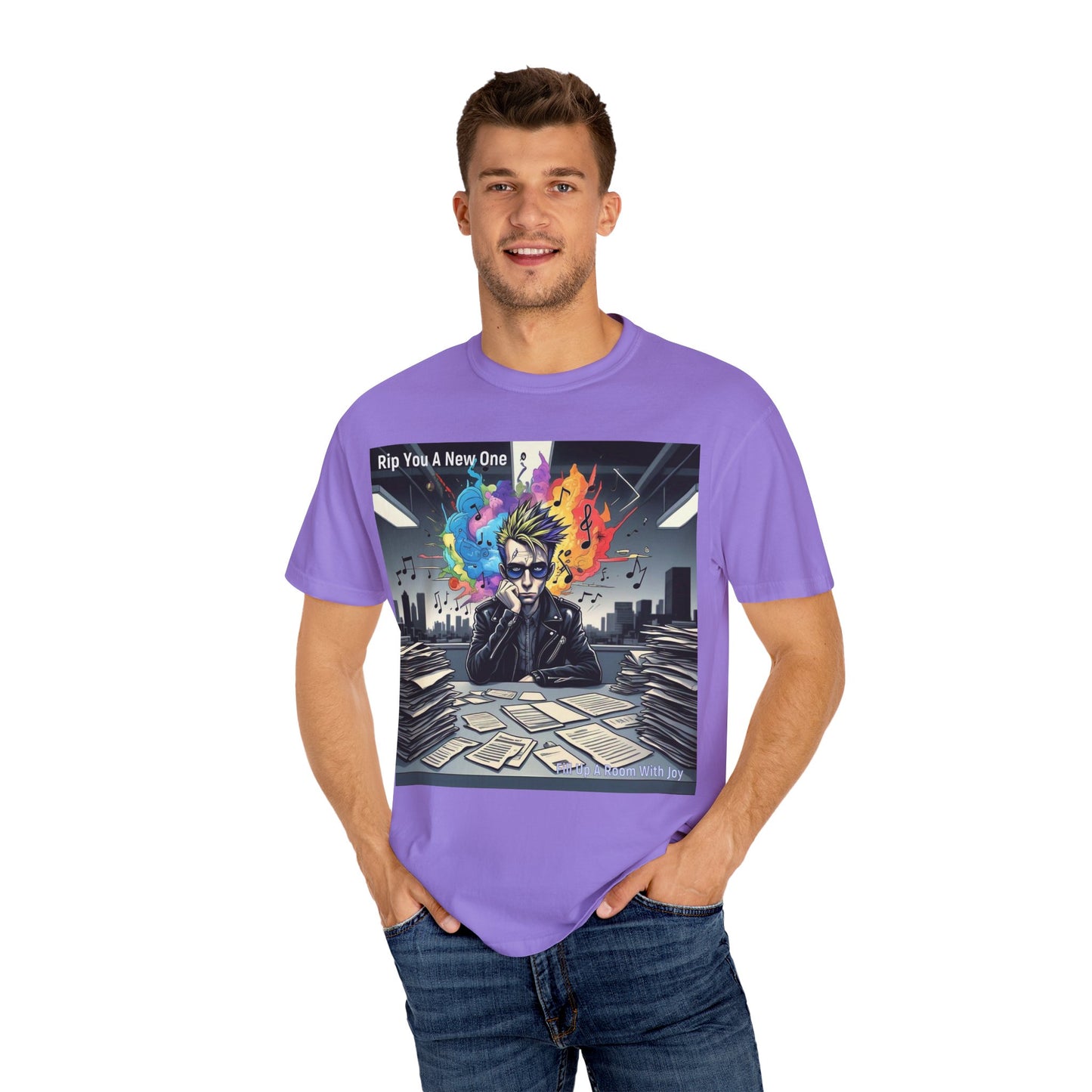 Colorful Creative T-Shirt - Rip You A New One Graphic Tee, Unisex Design for Artists, Music Lovers, Gift for Holidays, Casual Wear