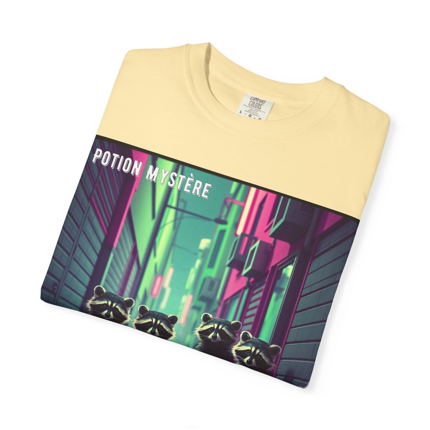 'On Est Né Pour Des Ti Pains' par Potion Mystère, Racoons Graphic Tee for Nature Lovers, Unisex Shirt for Pop Punk Song, Gift for Gamers, Casual Wear, Eco-Friendly Apparel