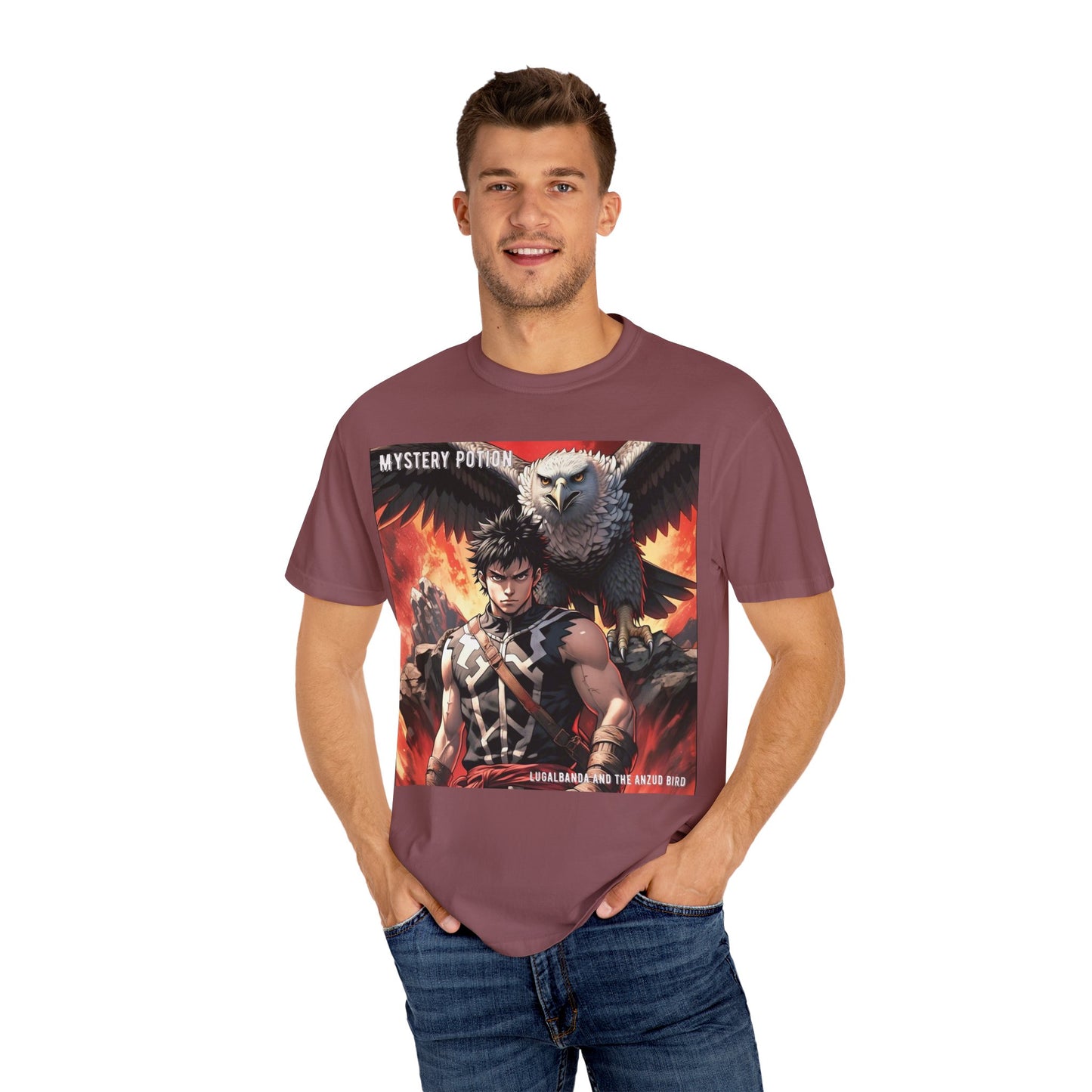 Unisex Anime Graphic T-Shirt, Mystery Potion Art Tee, Vintage Style, Casual Wear, Gift for Fans, Streetwear Apparel