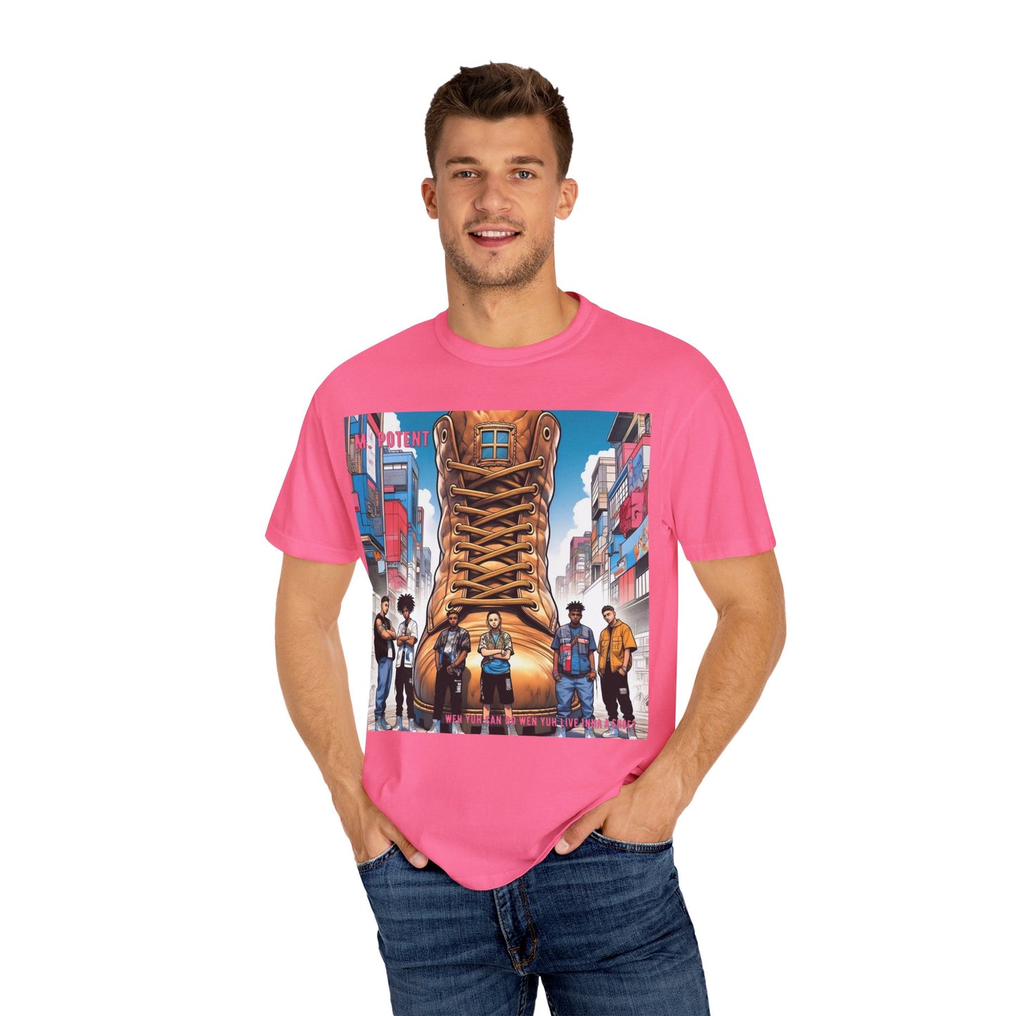 Urban-Inspired "What Can You Do When You Live In A Shoe?" Graphic Tee, Streetwear T-shirt, Casual Wear, Hip Hop Fashion, Birthday Gift, Unisex T-shirt with Bold Design