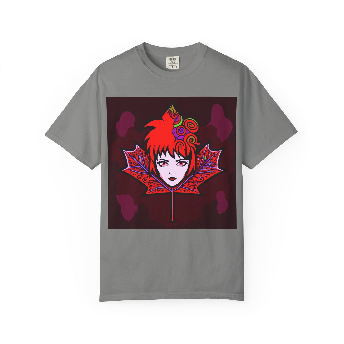 Emily The Maple Leaf Vibrant Art T-Shirt, Bohemian Graphic Tee, Unique Artwear, Gift for Art Lovers, Festival Clothing, Unisex Fashion, Canadian Patriots