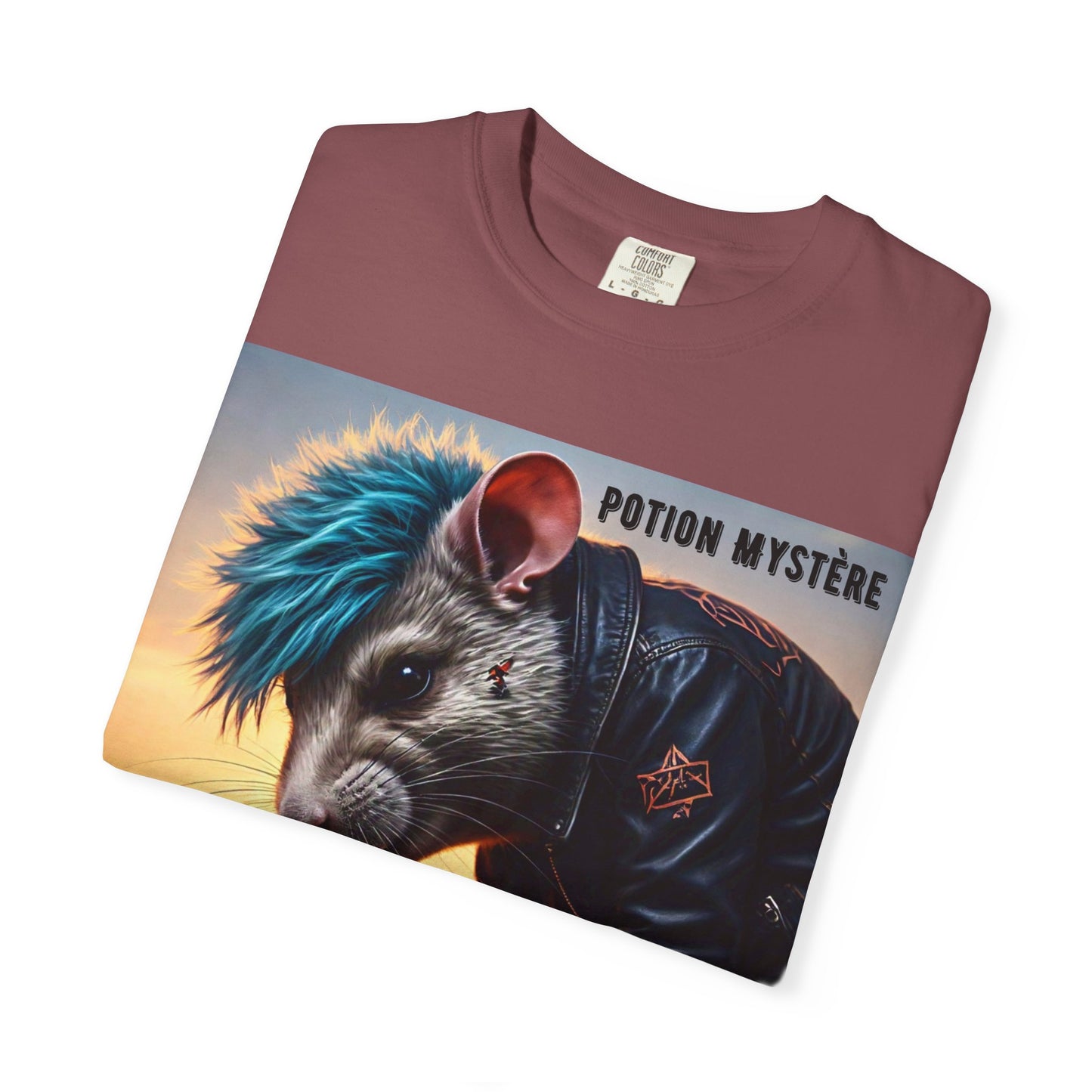 Mystical Punk Rat Toiling The Field Graphic T-Shirt | Unisex, Art Tee, Unique Animal Print, Gift for Animal Lovers, Casual Wear