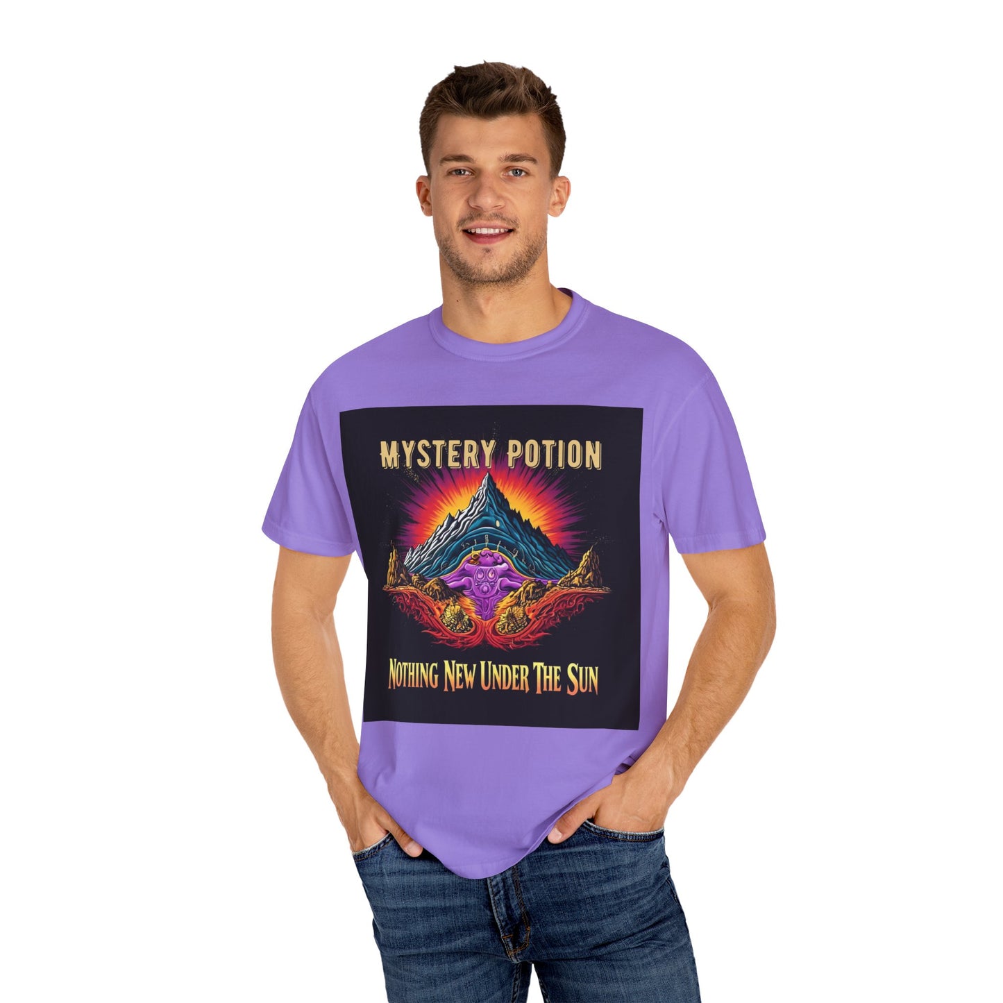 Mystical Graphic T-Shirt, "Nothing New Under The Sun" Vintage Aura Tee, Unisex Casual Wear, Unique Gift for Nature Lovers, Festival Essentials, Eco-Friendly Fashion