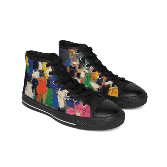 Vibrant Art Sneakers | Colorful Abstract Art High-Top Shoes for Creative Souls, Unique Footwear for Casual Outings, Gift for Artists