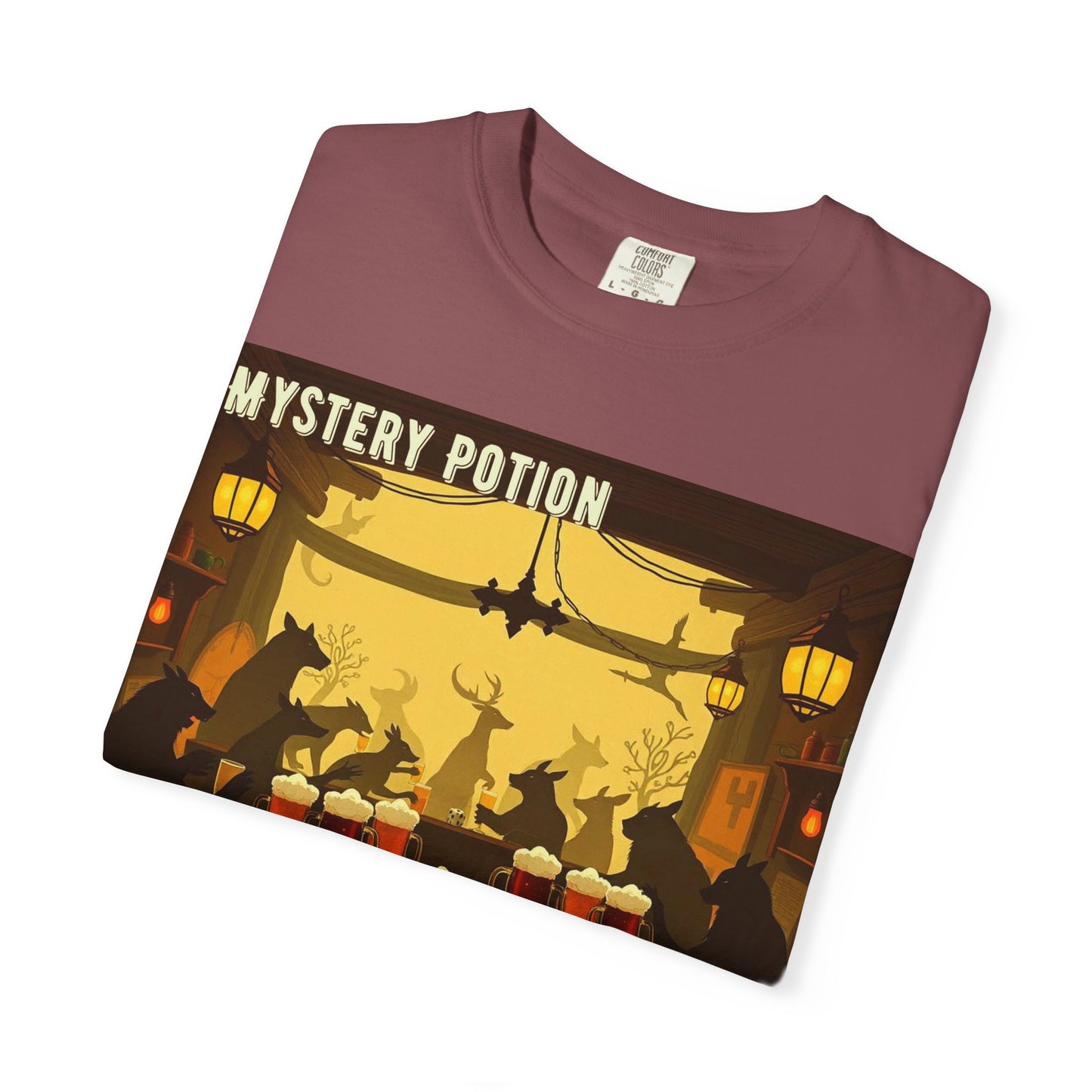 'When We Are In The Tavern' by Mystery Potion, Party T-Shirt, Unisex Garment-Dyed Tee for Tavern Lovers, Fun Drinking Wear, Retro Bar Apparel, Unique Gift for Celebrations