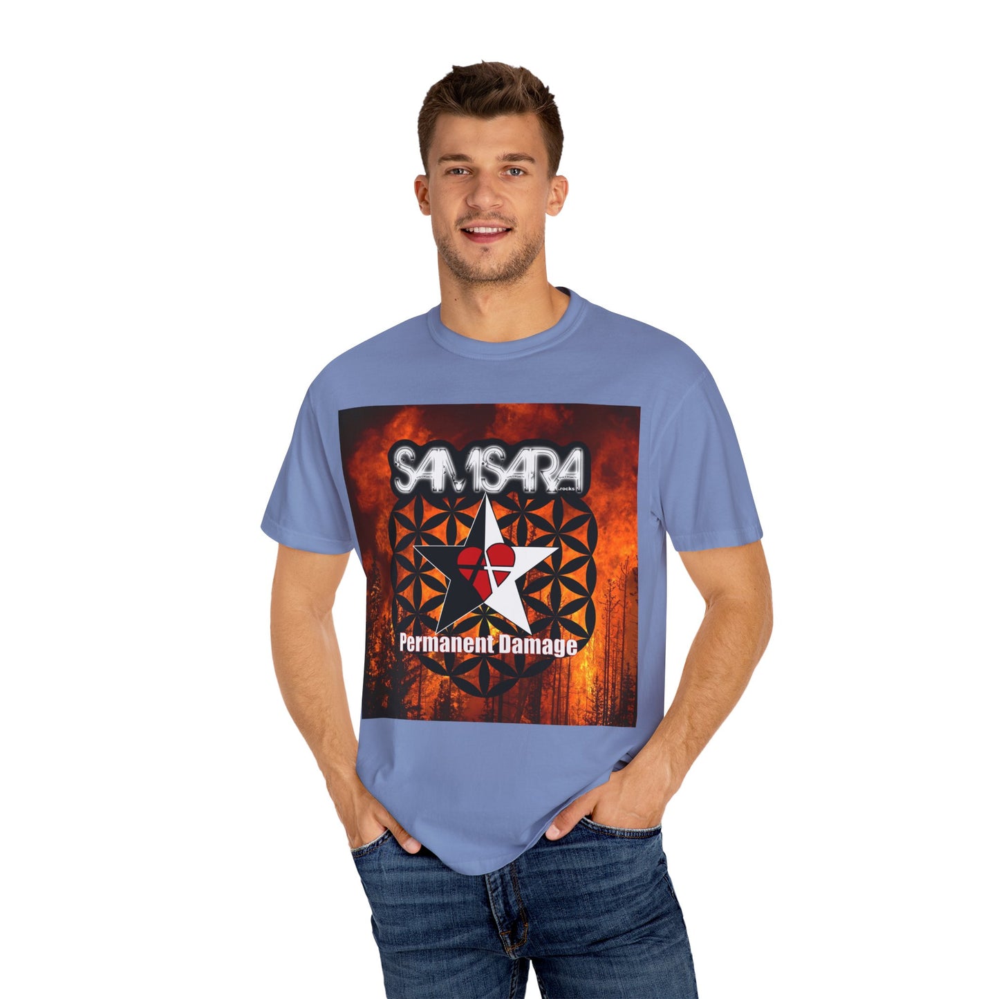'Permanent Damage' by Samsara, Bold Graphic T-Shirt, Music Festival Gear, Unisex Casual Tee, Unique Gift for Friends, Statement Apparel, Concert Outfit