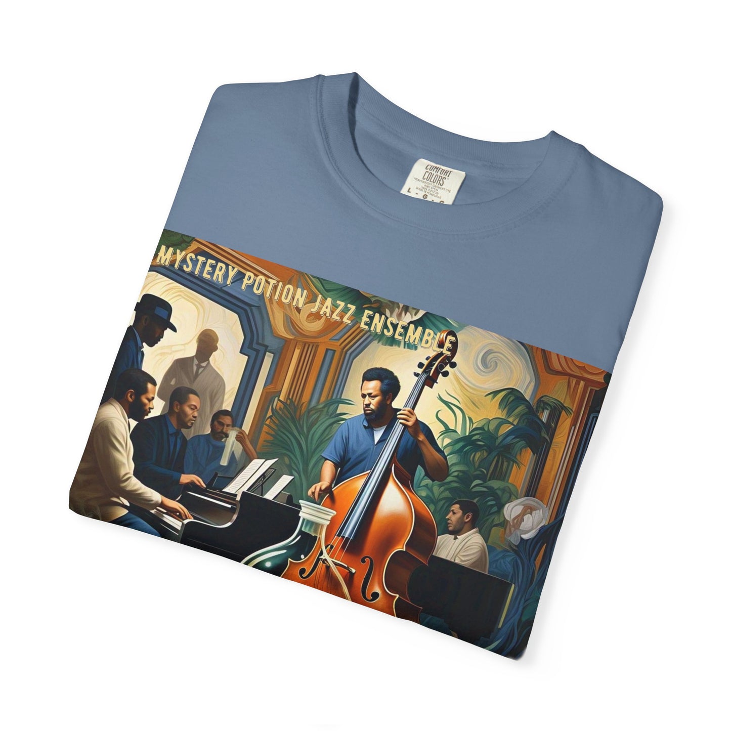 Mystery Potion Jazz Ensemble T-shirt | Unisex Music Lover Tee, Gift for Jazz Fans, Vintage Style Shirt, Casual Wear, Unique Music Apparel
