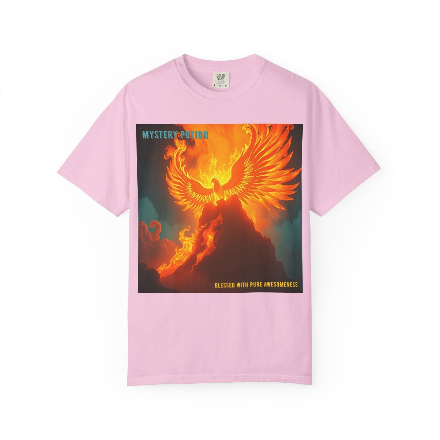 'Blessed With Pure Awesomeness' Mystery Phoenix Graphic Unisex T-shirt, Cool Casual Wear, Unique Gift for Nature Lovers, Birthday, Summer Event, Spiritual Design