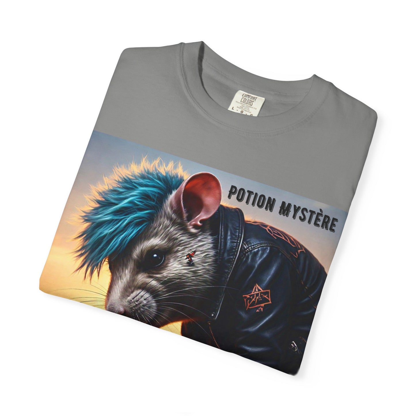 Mystical Punk Rat Toiling The Field Graphic T-Shirt | Unisex, Art Tee, Unique Animal Print, Gift for Animal Lovers, Casual Wear