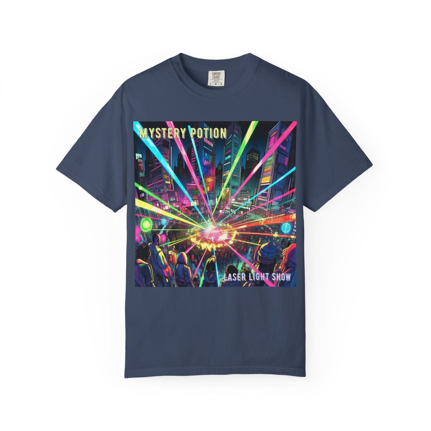 Mystery Potion Laser Light Show Tee, Unisex Graphic T-Shirt, Festival Wear, Concert Shirt, Party Outfit, Colorful Apparel