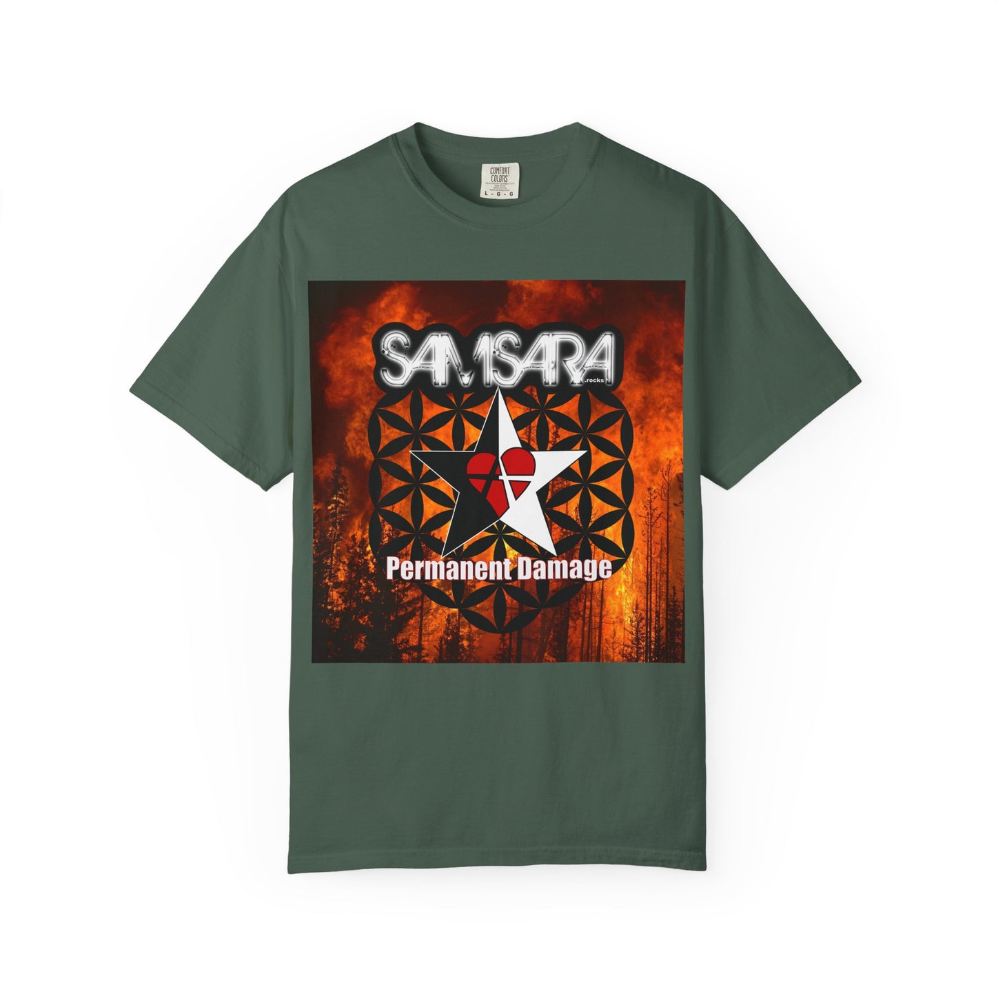 'Permanent Damage' by Samsara, Bold Graphic T-Shirt, Music Festival Gear, Unisex Casual Tee, Unique Gift for Friends, Statement Apparel, Concert Outfit