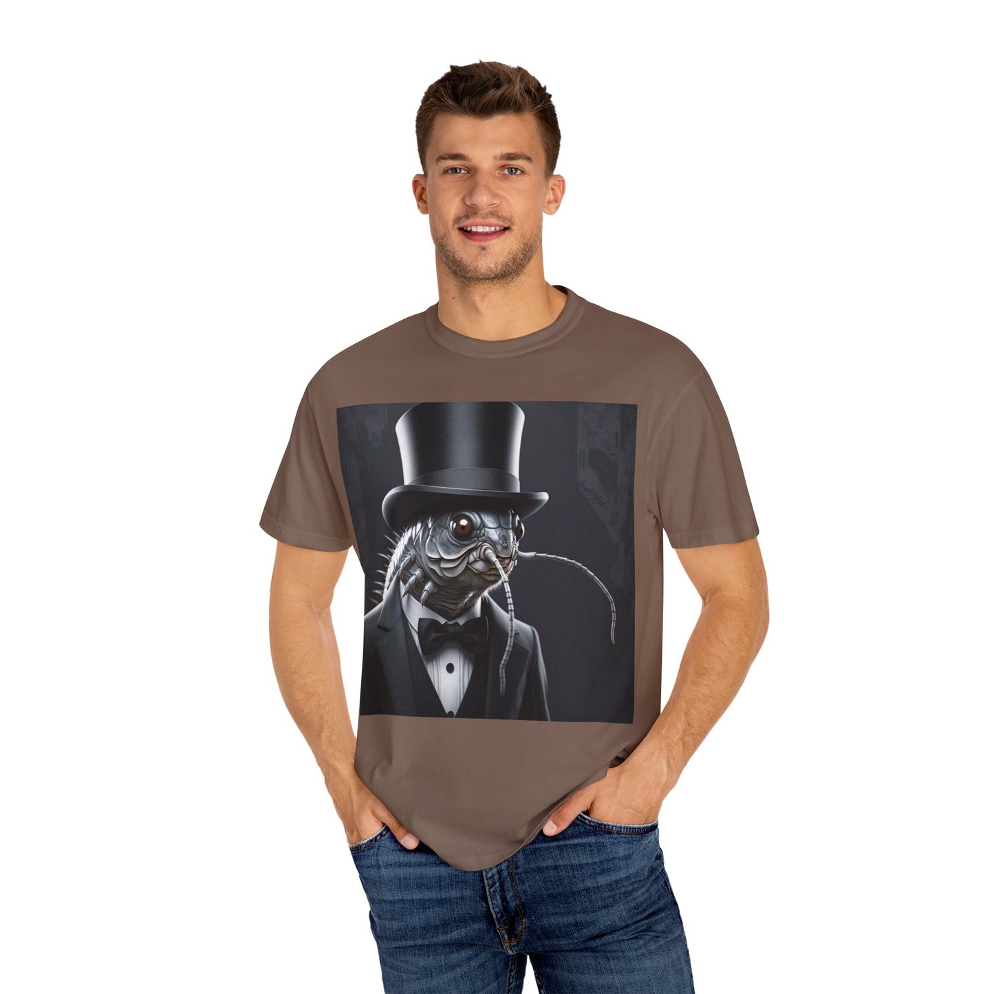 Whimsical Silver Fish Gentleman T-shirt | Fun Gift for Aquatic Lovers, Unique Humor Shirt, Casual Wear, Creative Outfit