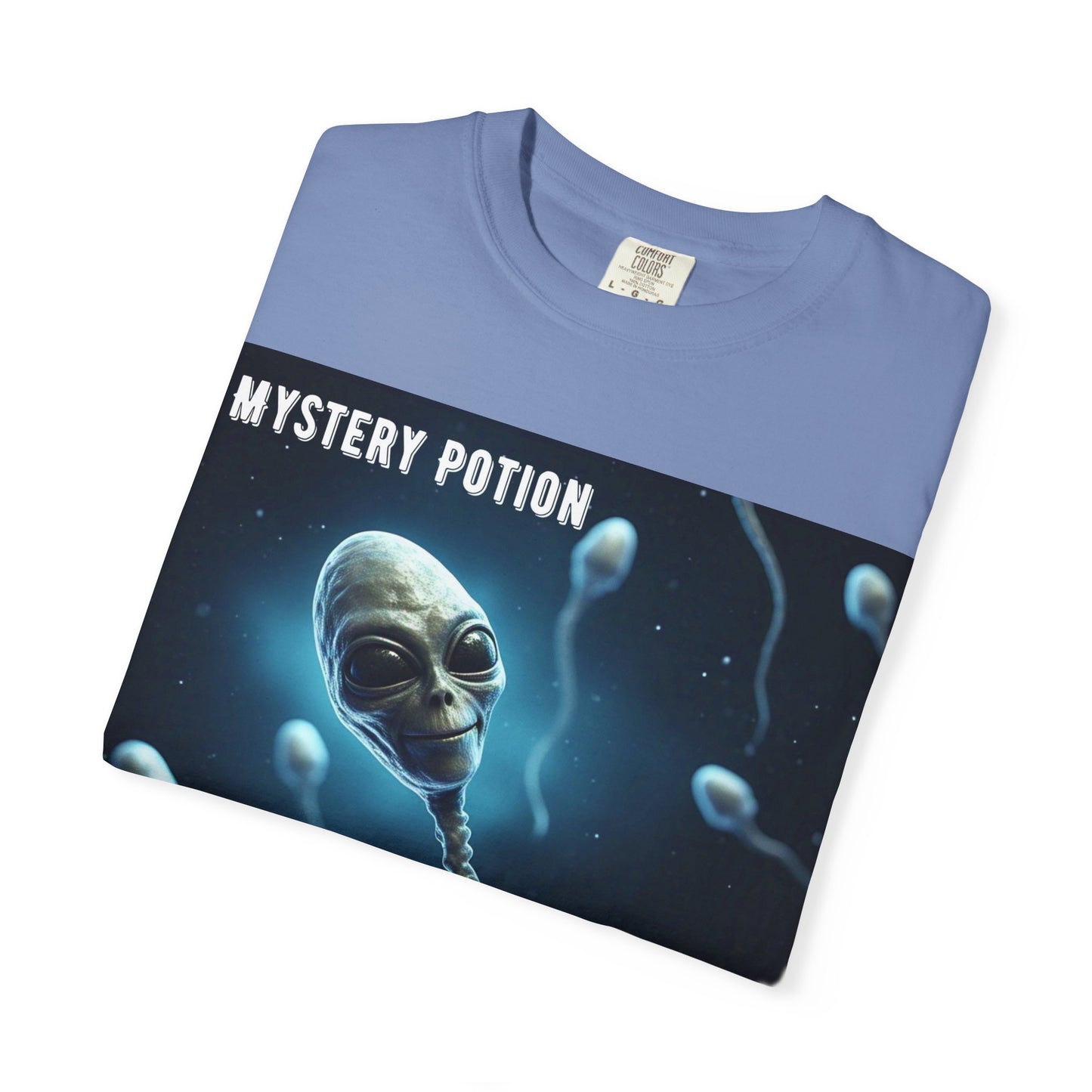'One Good Day All Answers Will Come To Us' by Mystery Potion, Alien Sperm Tee, Unisex Graphic T-Shirt, Fun Gift for Space Lovers, Cool Casual Wear, Sci-Fi Fashion, Unique Statement Piece