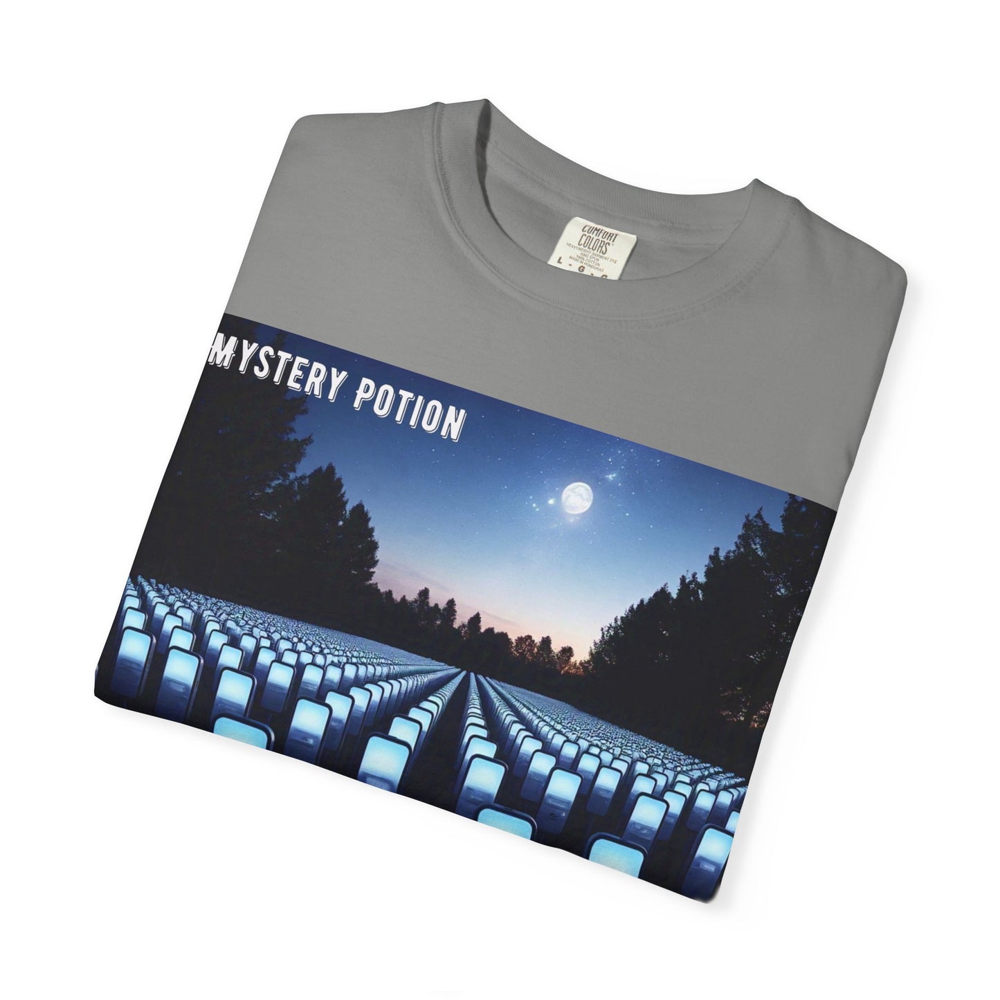 Mystery Potion "Hey Mr. Bot Farmer" Graphic T-Shirt, Unisex Vintage Tee, Perfect for Music Festivals, Casual Wear, Gifts for Him/Her
