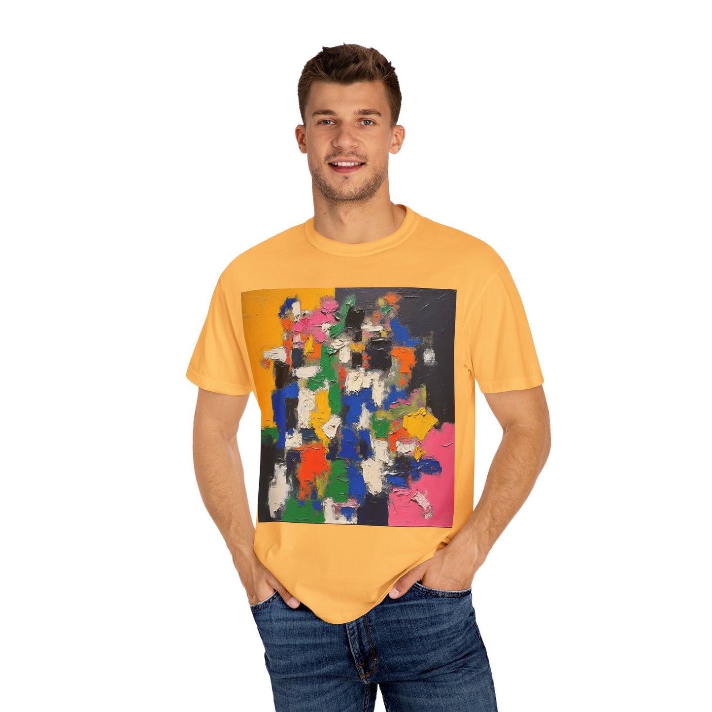 Vibrant Abstract Art Unisex T-Shirt, Colorful Graphic Tee, Casual Wear, Trendy Gift for Art Lovers, Perfect for Summer Festivals