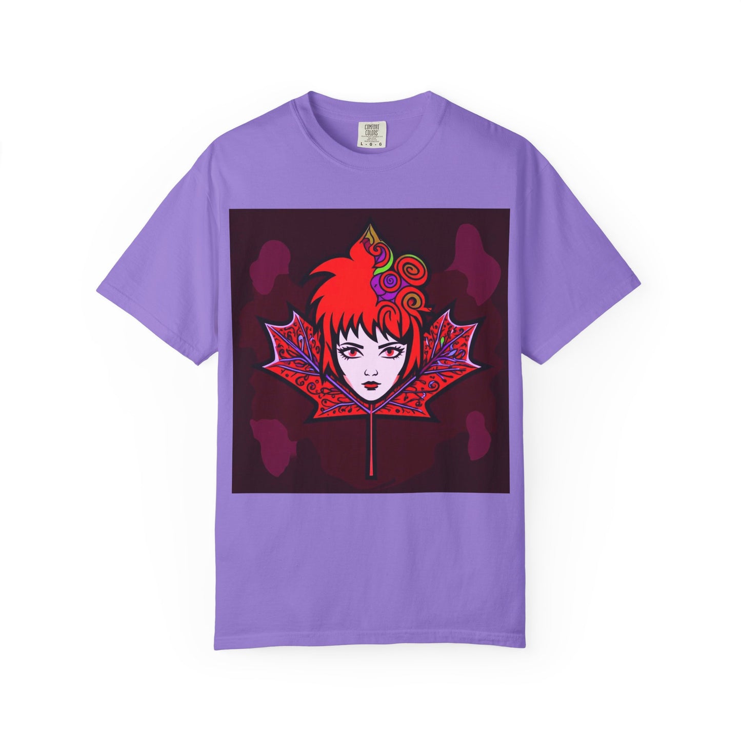 Emily The Maple Leaf Vibrant Art T-Shirt, Bohemian Graphic Tee, Unique Artwear, Gift for Art Lovers, Festival Clothing, Unisex Fashion, Canadian Patriots