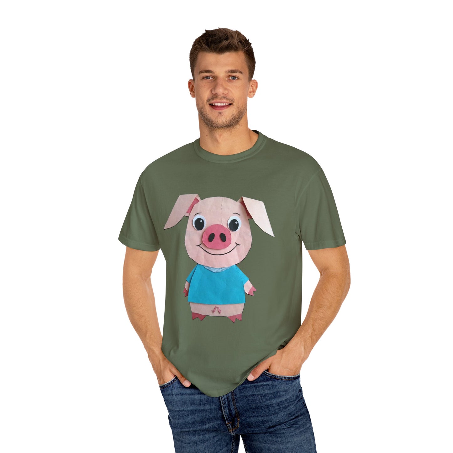 Cute Pig Character T-Shirt, Animal Lover Gift, Funny Graphic Tee, Casual Wear, Farm Themed Shirt