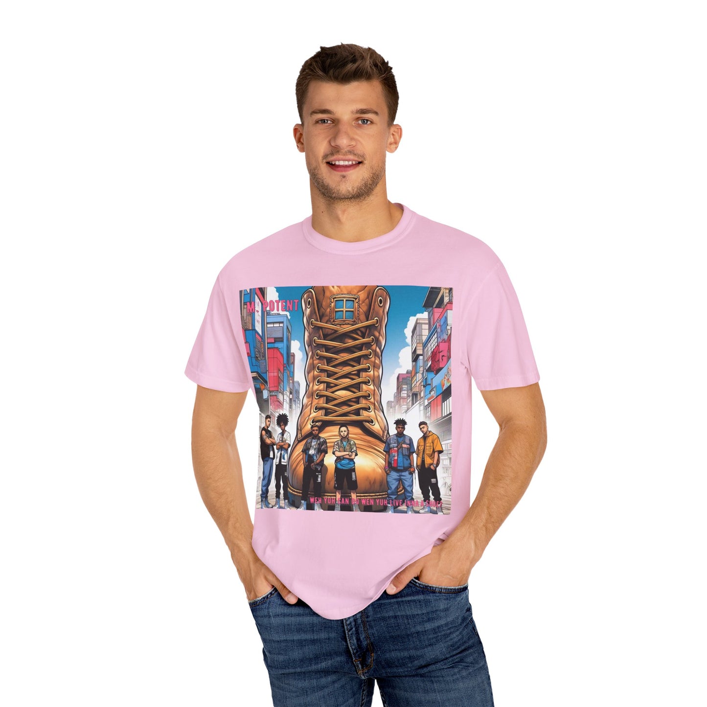 Urban-Inspired "What Can You Do When You Live In A Shoe?" Graphic Tee, Streetwear T-shirt, Casual Wear, Hip Hop Fashion, Birthday Gift, Unisex T-shirt with Bold Design