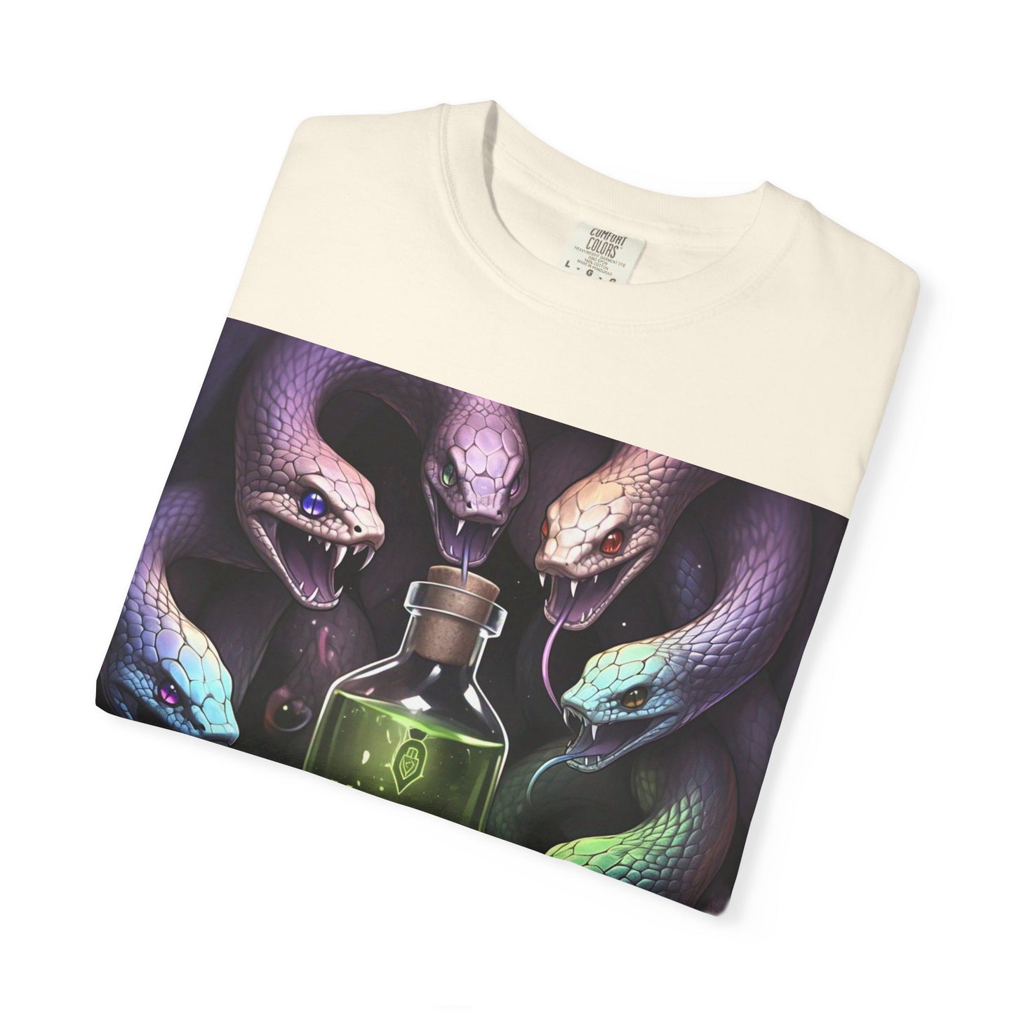 'Poking Sticks At Snakes' by Mystery Potion, Unisex T-shirt | Snakes Design | Perfect for Halloween, Gifts, Cozy Wear, Unique Apparel, Vintage Vibe